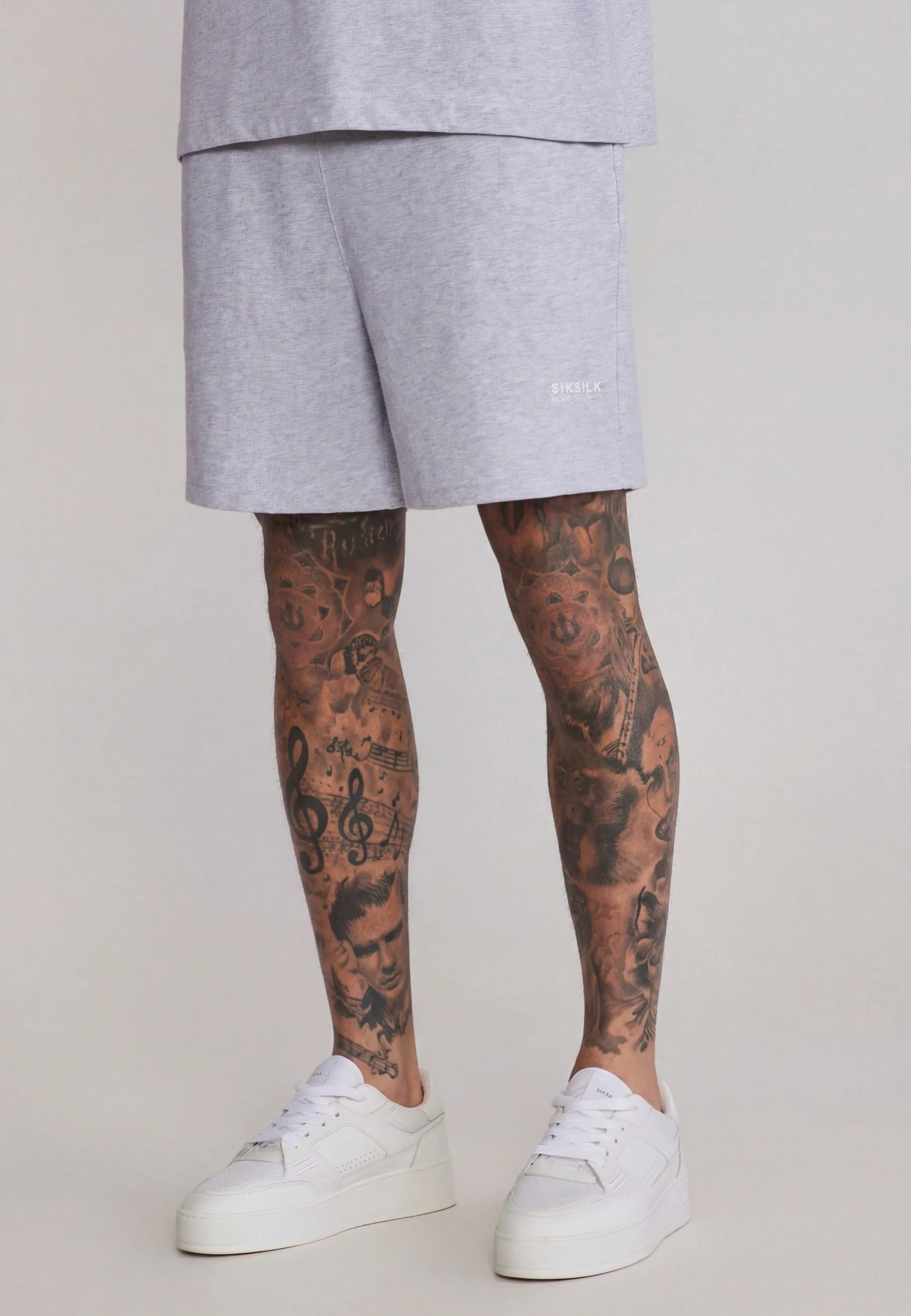 Grey Marl T-Shirt and Shorts Set - Image 3