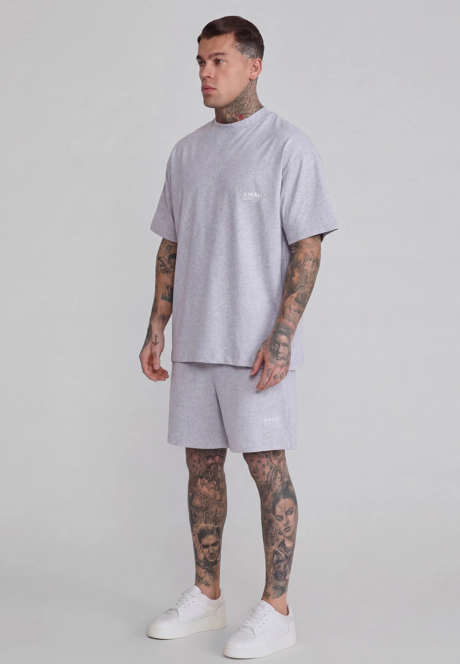 Grey Marl T-Shirt and Shorts Set - Image 4
