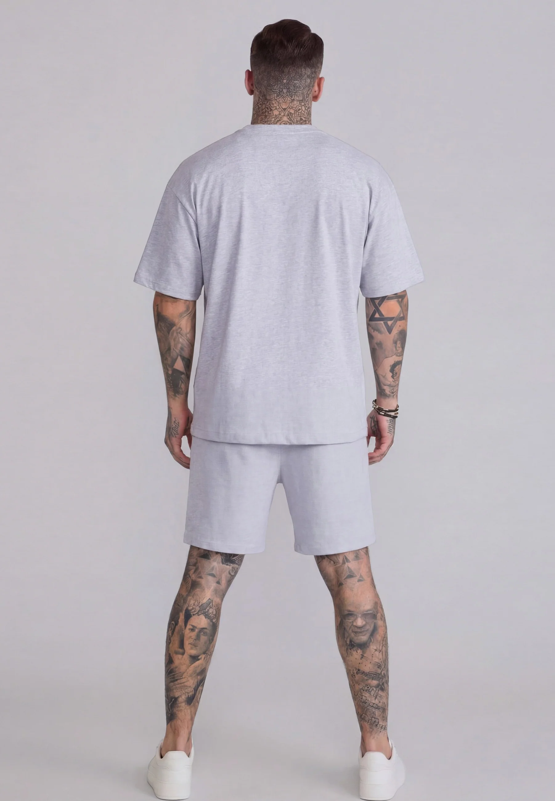 Grey Marl T-Shirt and Shorts Set - Image 5
