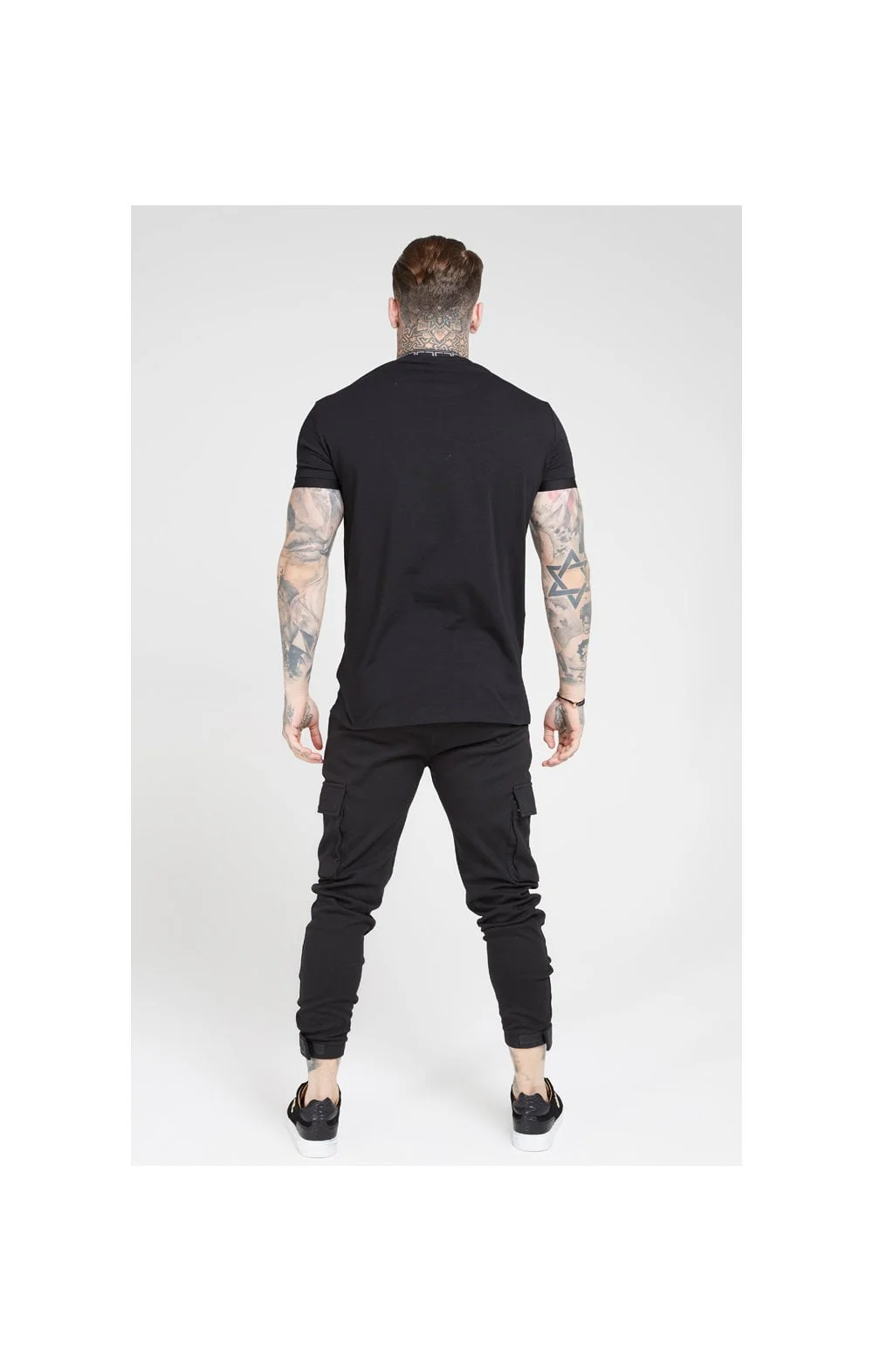SikSilk Tape Collar Cuff Tee - Black - Image 5