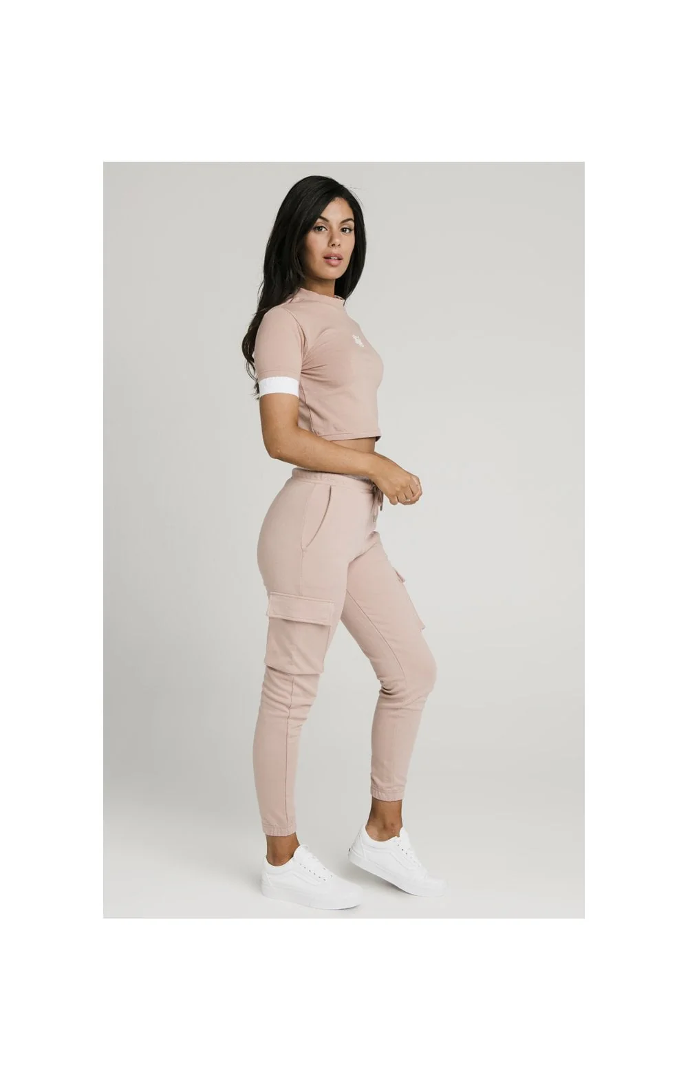 SikSilk Tape Cuff Crop Tee - Rose - Image 3