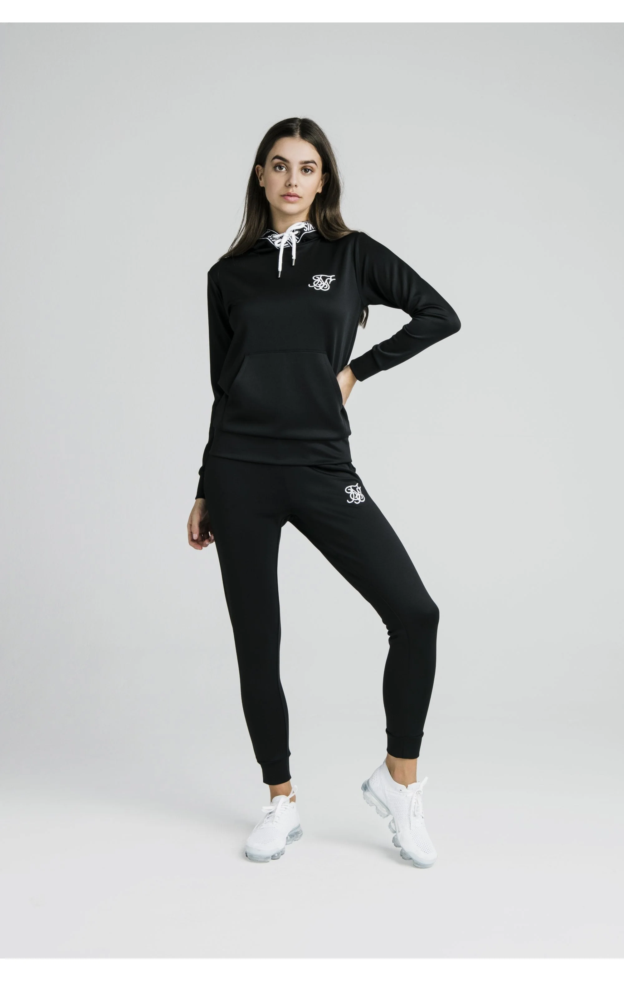 SikSilk Tape Hood Track Top - Black - Image 4