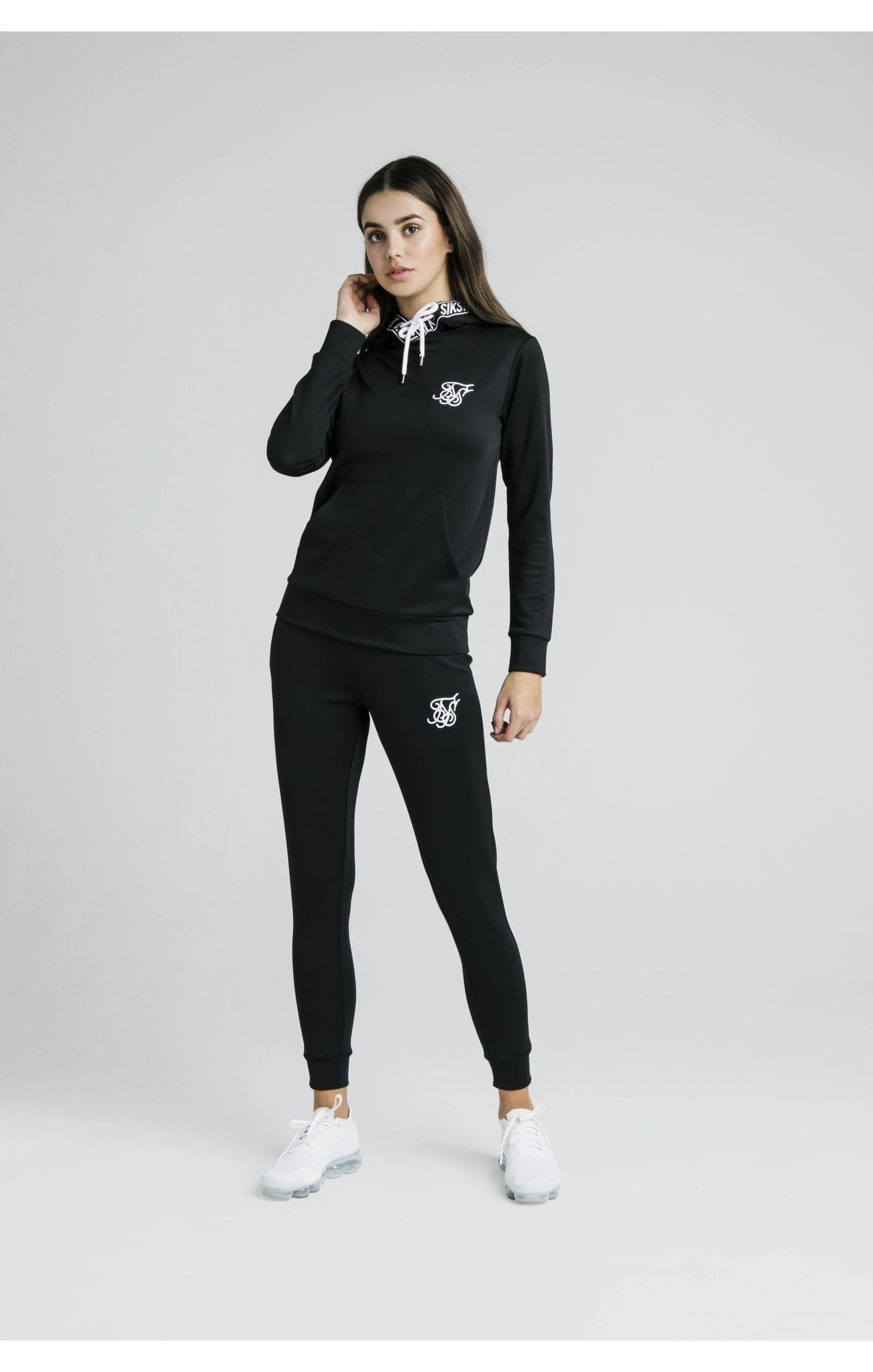 SikSilk Tape Hood Track Top - Black - Image 6