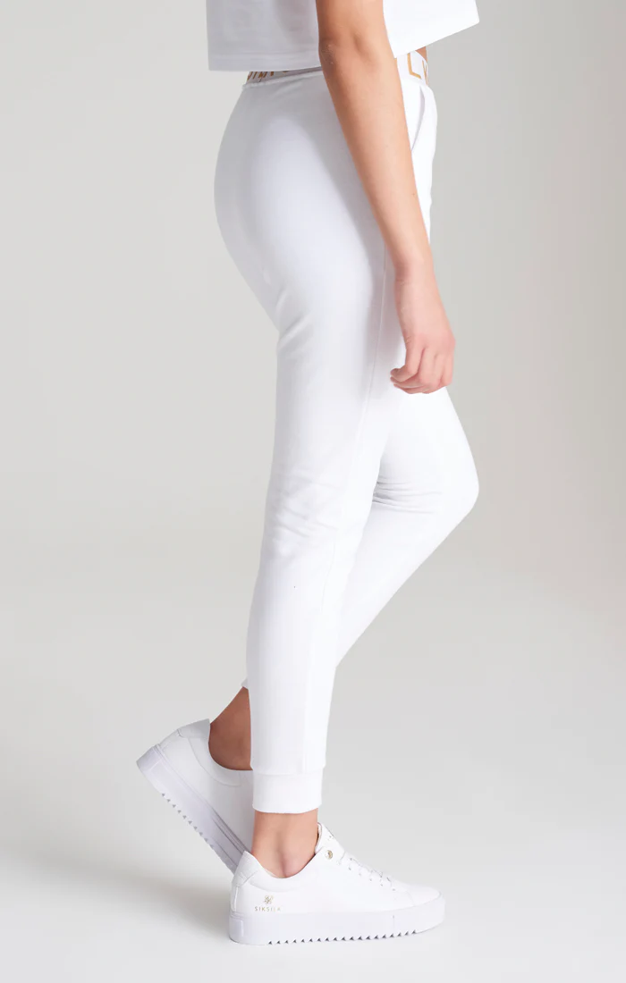 Girls White Taped Jogger - Image 2