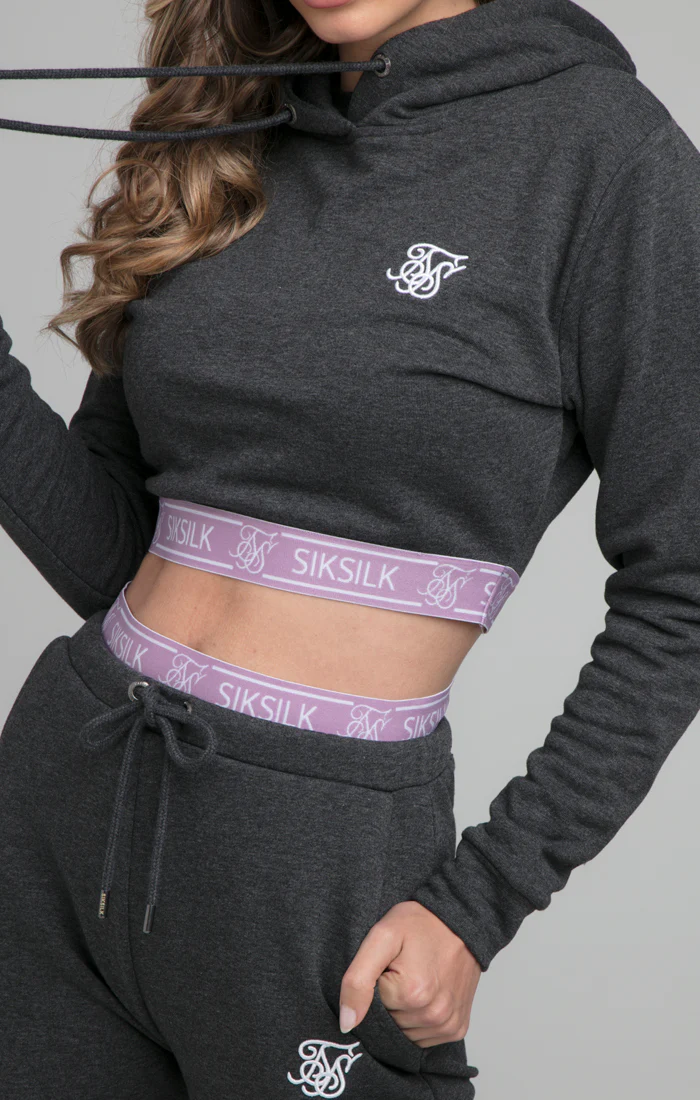 SikSilk Tape Overhead Hoodie - Charcoal Marl - Image 2