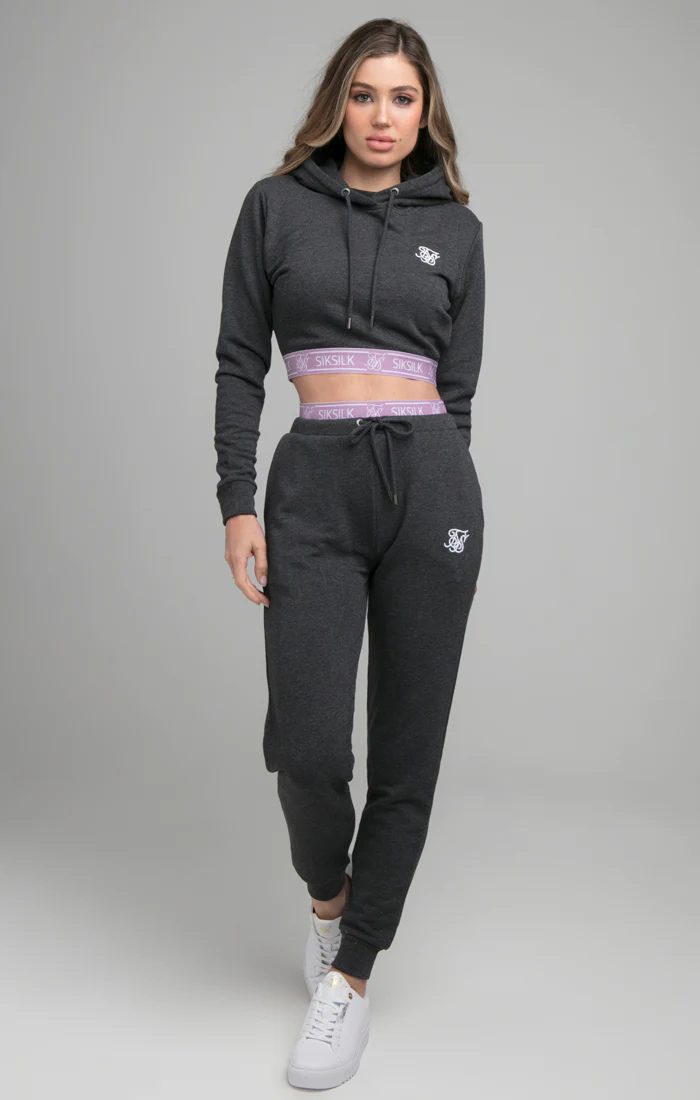 SikSilk Tape Overhead Hoodie - Charcoal Marl - Image 3