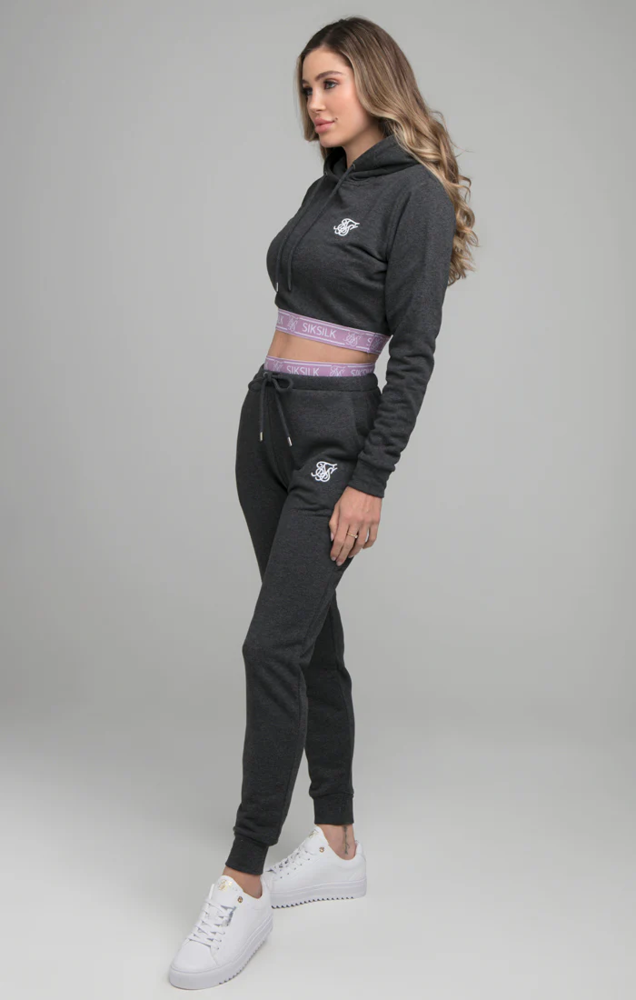 SikSilk Tape Overhead Hoodie - Charcoal Marl - Image 4