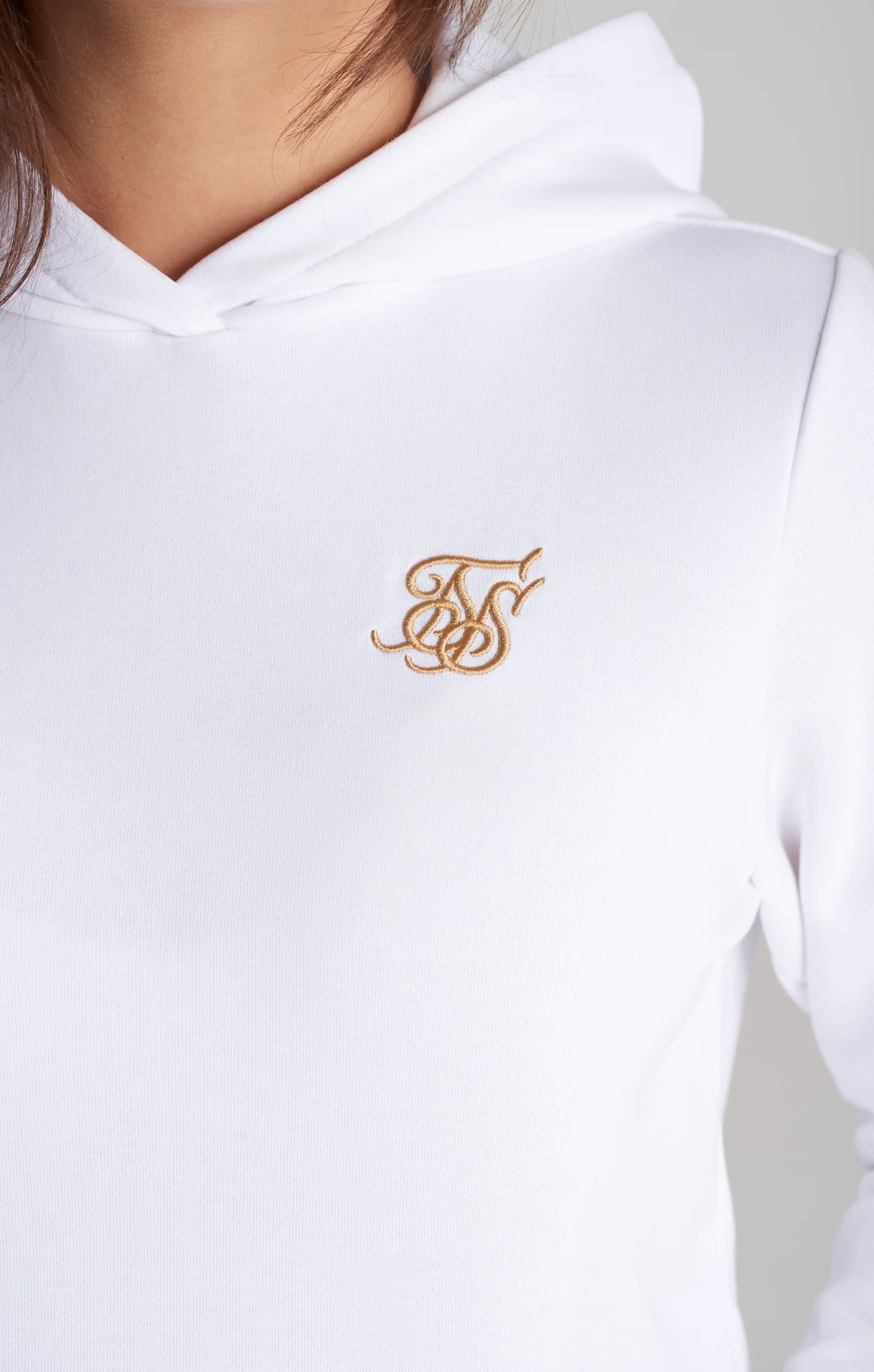 Girls White Taped Overhead Hoodie - Image 2