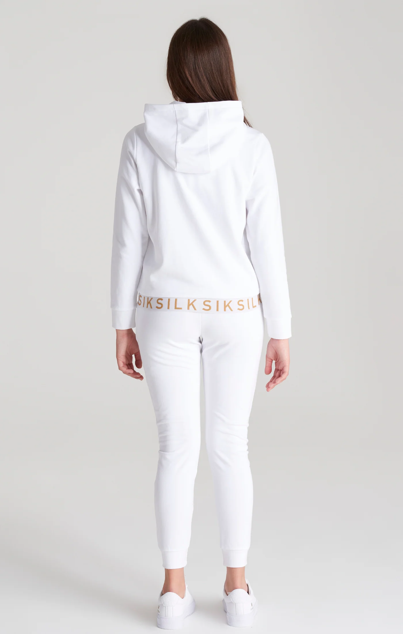 Girls White Taped Overhead Hoodie - Image 6