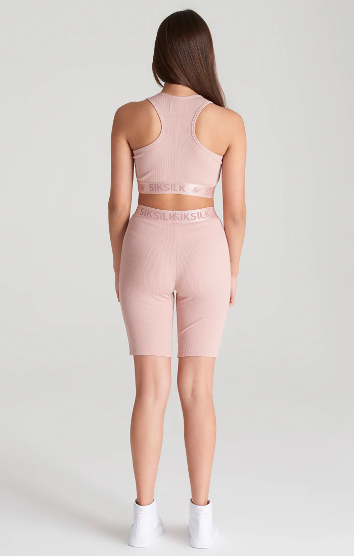 Girls Pink Ribbed Taped Bralette - Image 7
