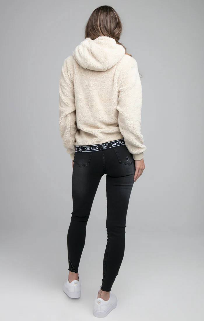 SikSilk Tape Sherpa Overhead Hoodie - Stone - Image 6