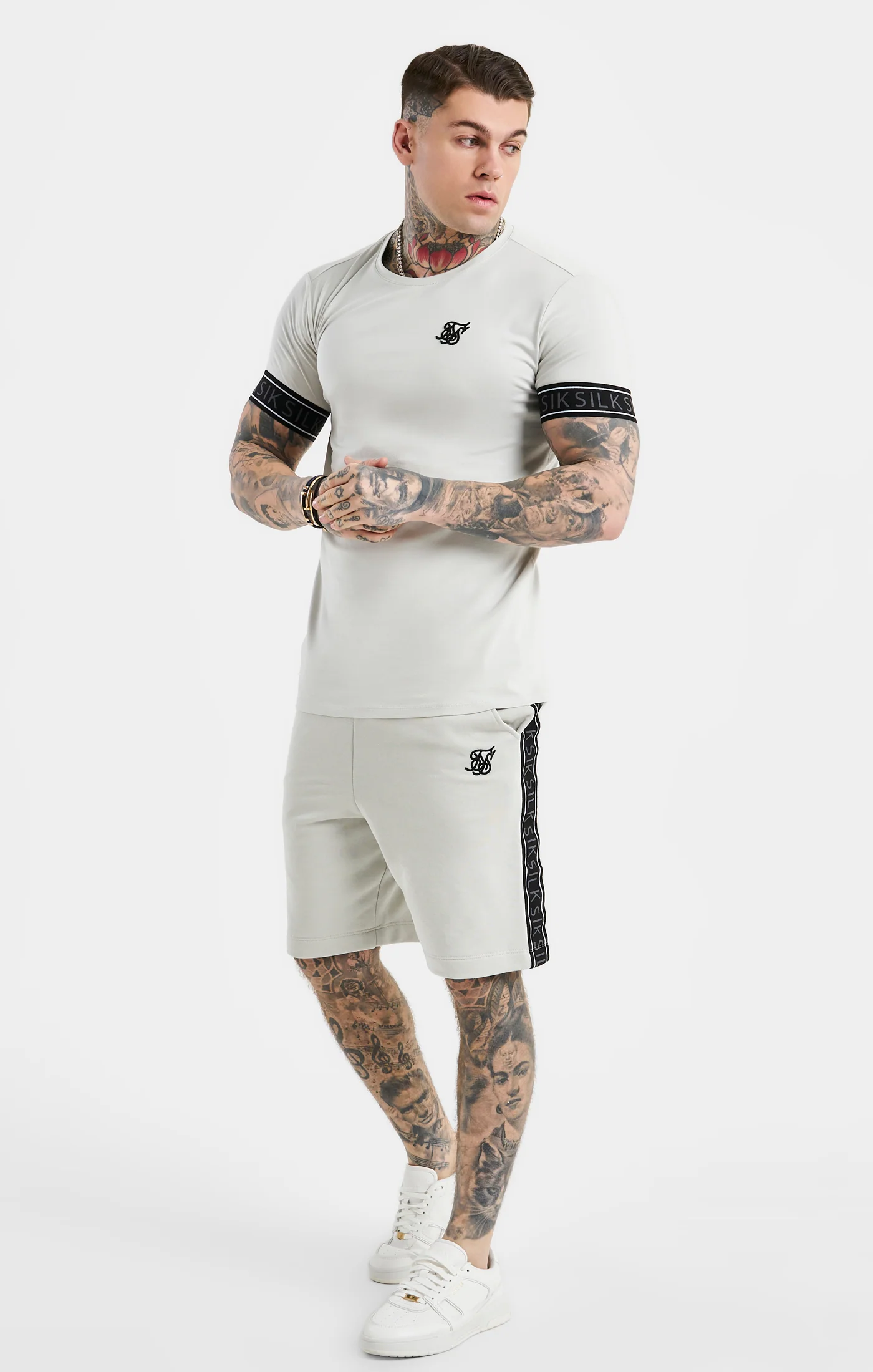 SikSilk Tape Shorts - Grey - Image 3