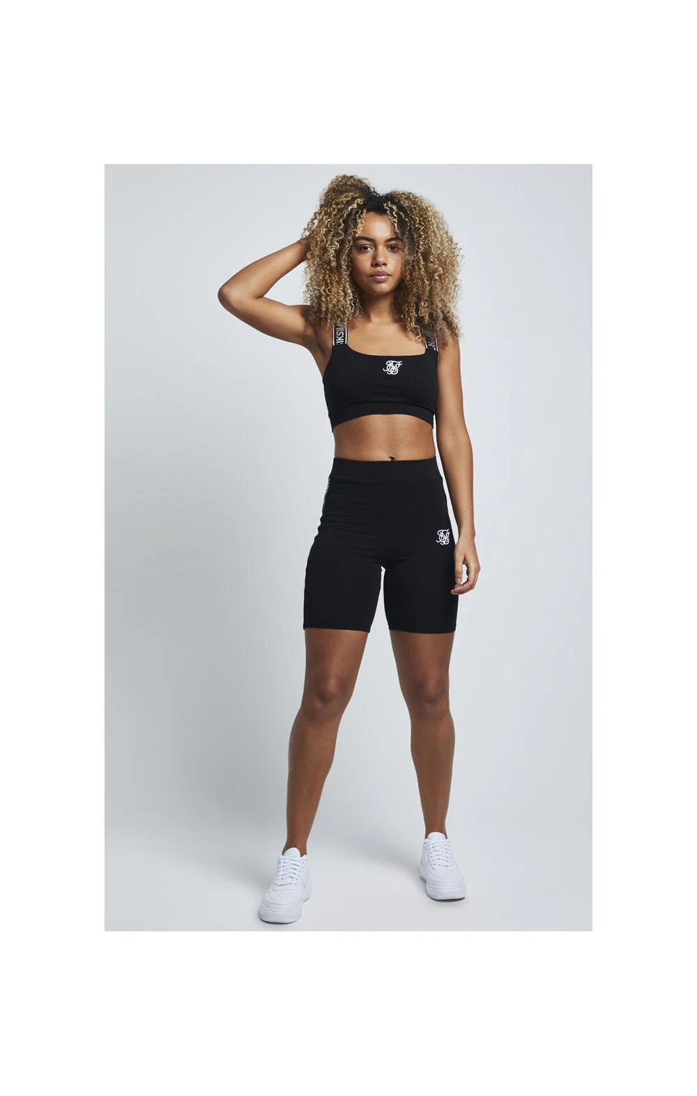 SikSilk Tape Strap Bralette - Black - Image 3