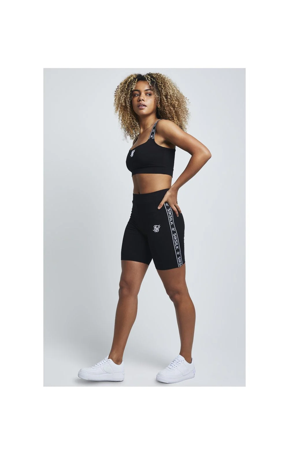 SikSilk Tape Strap Bralette - Black - Image 4