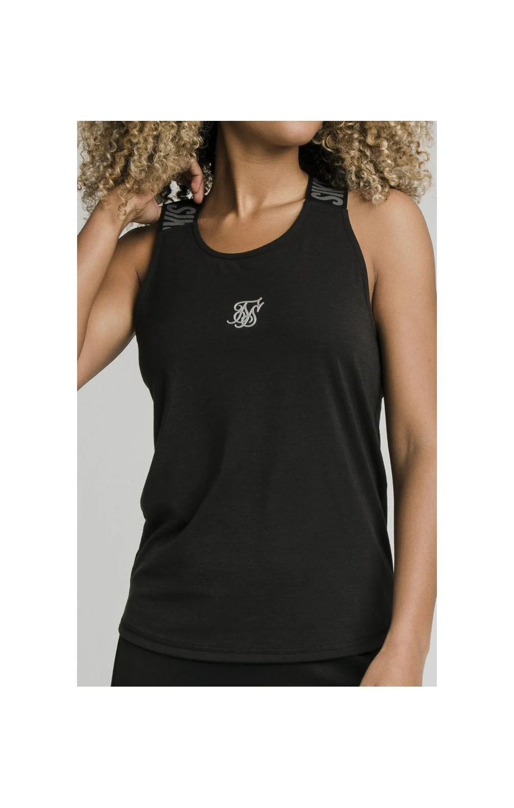 SikSilk Tape Strap Gym Tee - Black