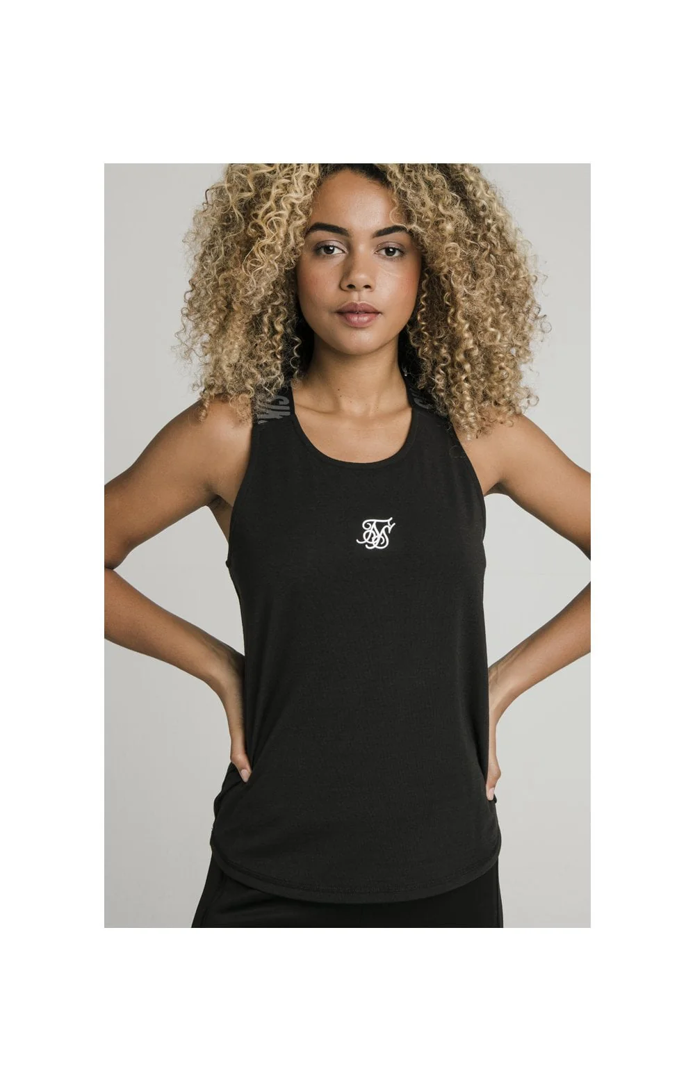 SikSilk Tape Strap Gym Tee - Black - Image 3