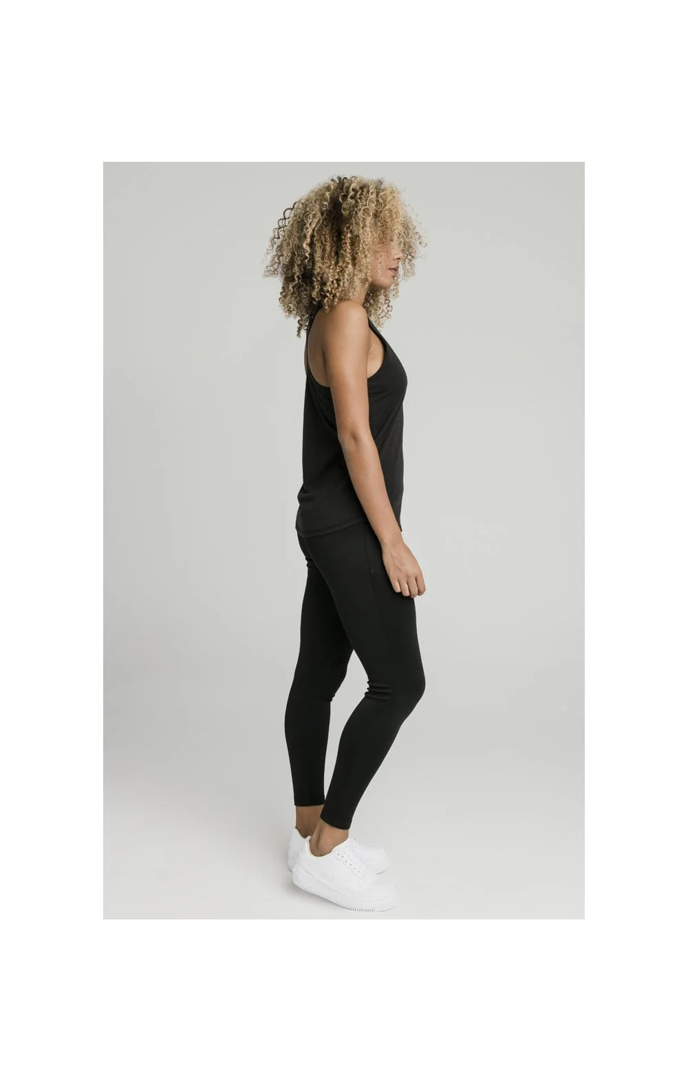 SikSilk Tape Strap Gym Tee - Black - Image 6