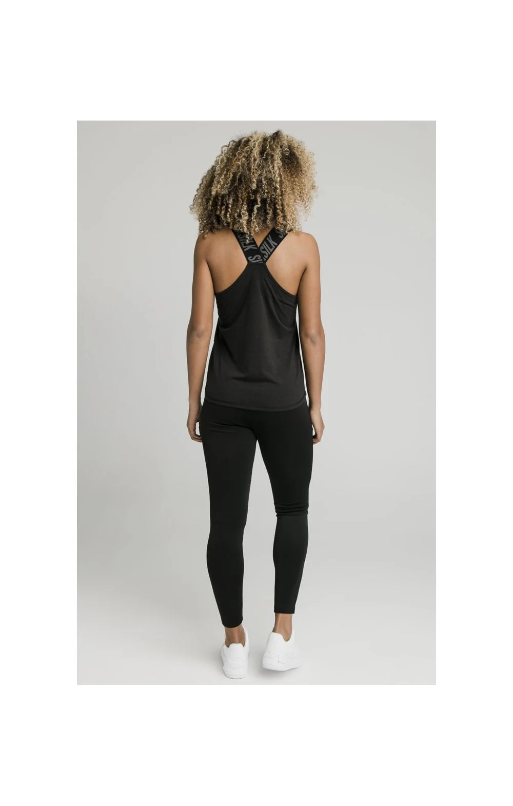 SikSilk Tape Strap Gym Tee - Black - Image 8