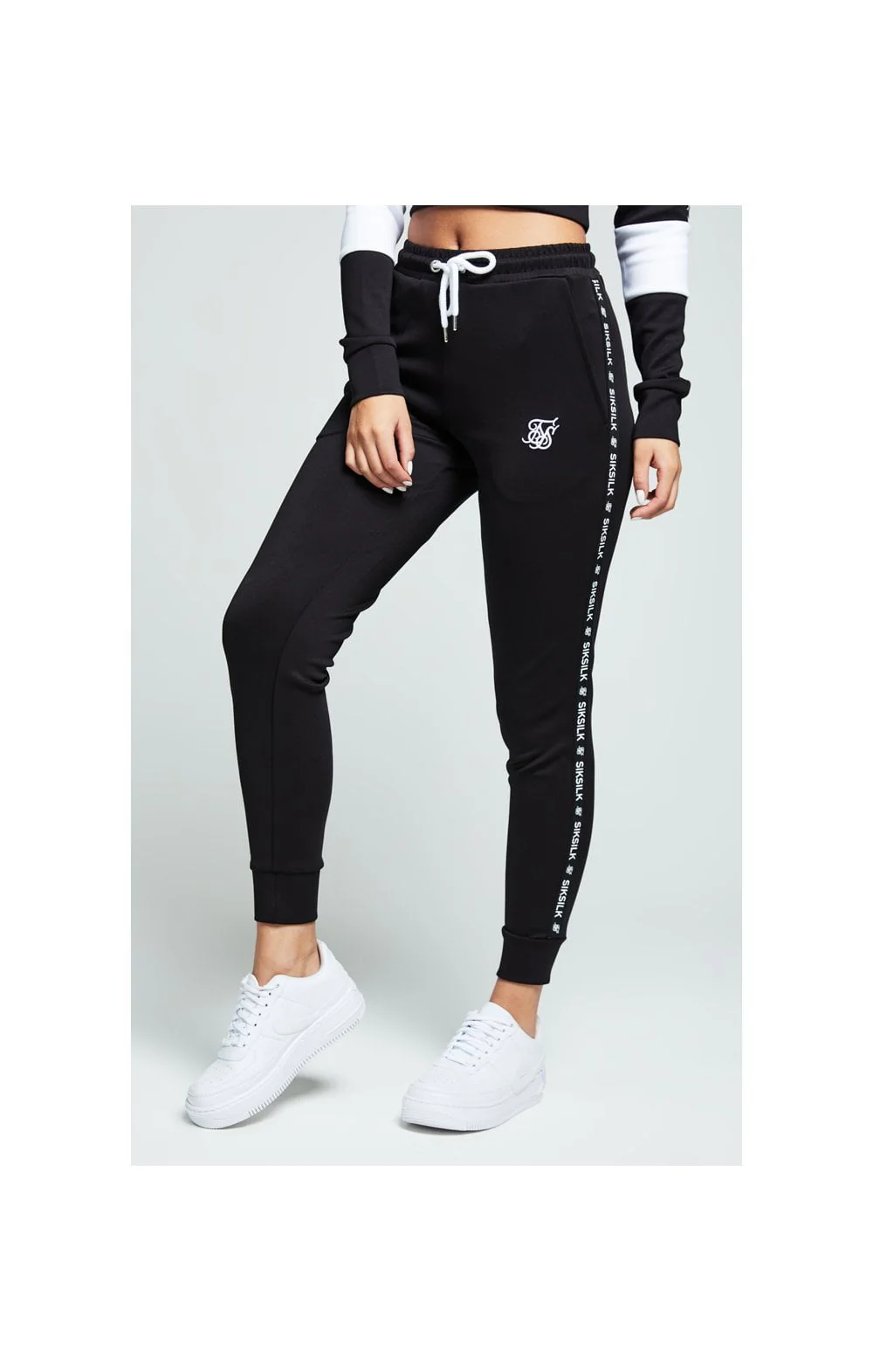 SikSilk Tape Track Pants – Black & White