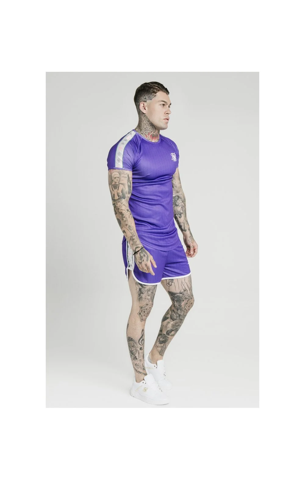 SikSilk Tape Trials Gym Tee – Purple - Image 3