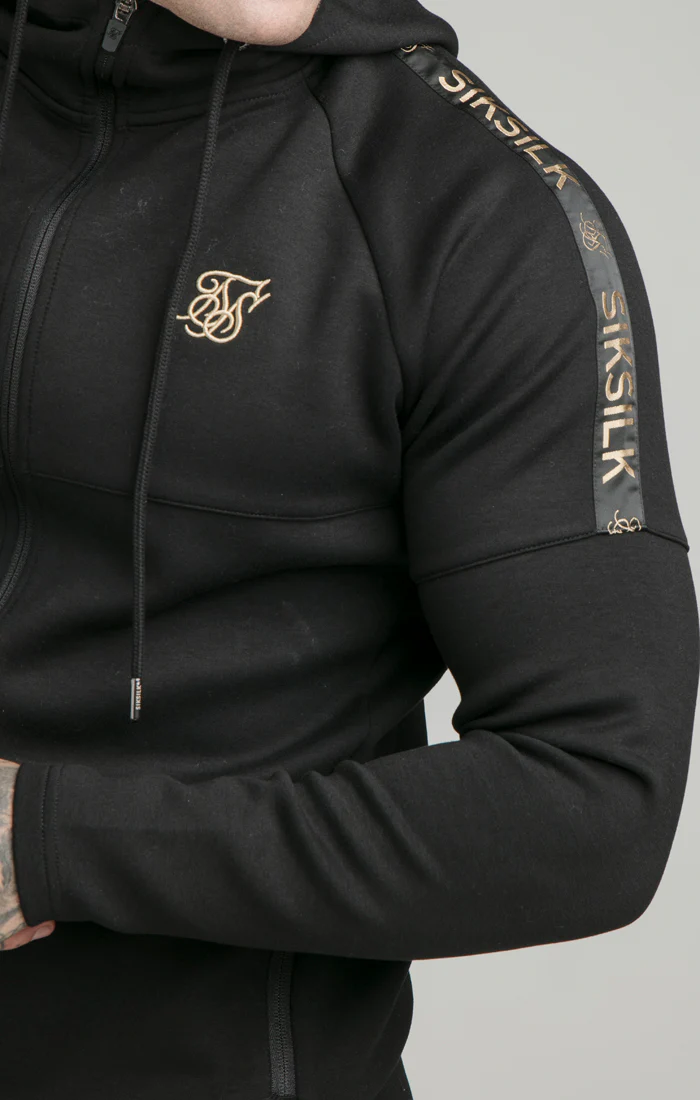 Black Tape Zip Through Hoodie And Jogger Set - Image 6
