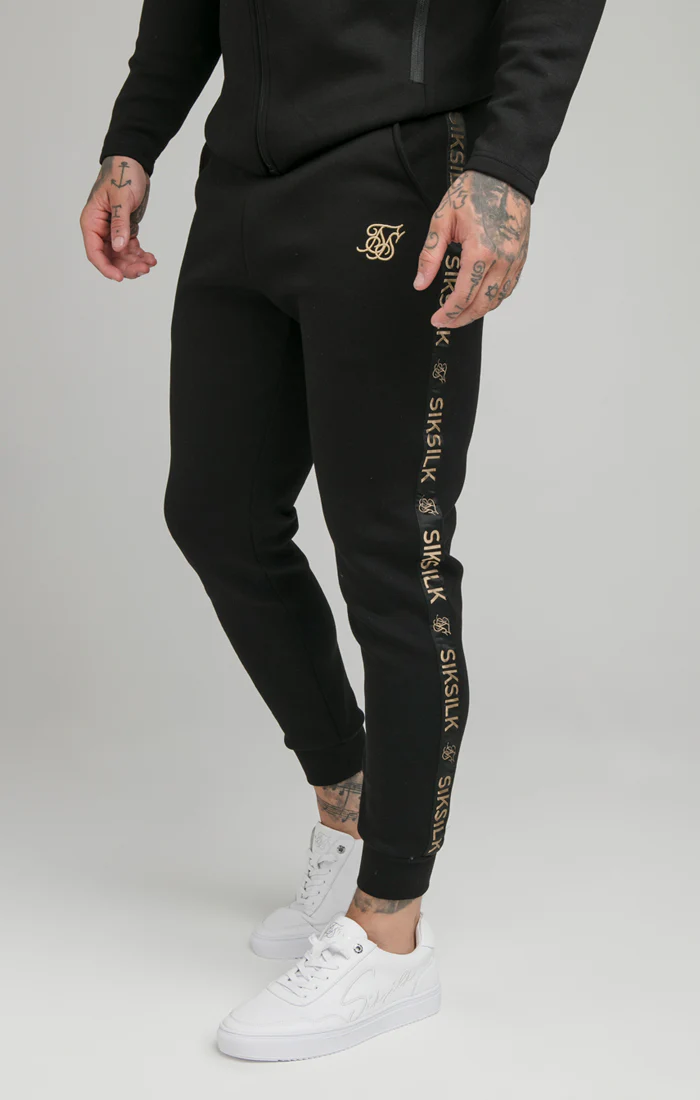 Black Tape Zip Through Hoodie And Jogger Set - Image 7