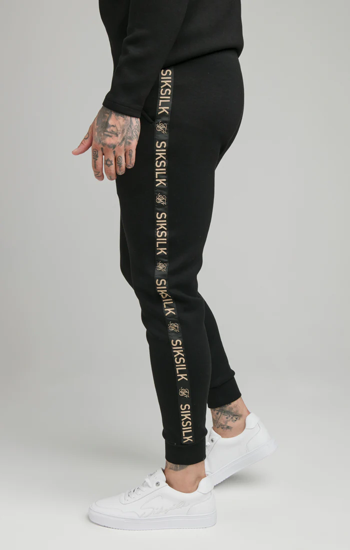 Black Tape Zip Through Hoodie And Jogger Set - Image 8