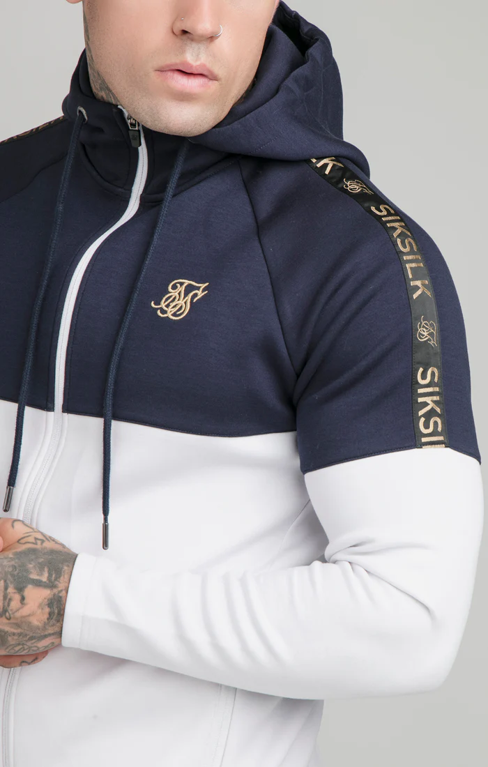 Navy Tape Zip Through Hoodie And Jogger Set - Image 6