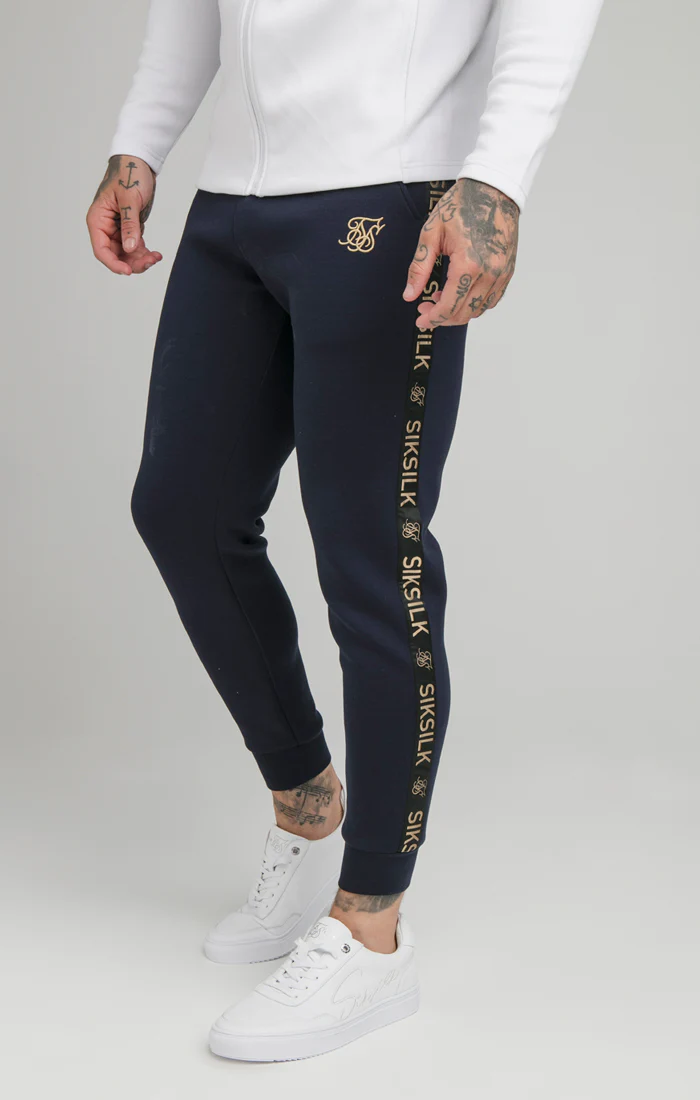 Navy Tape Zip Through Hoodie And Jogger Set - Image 7