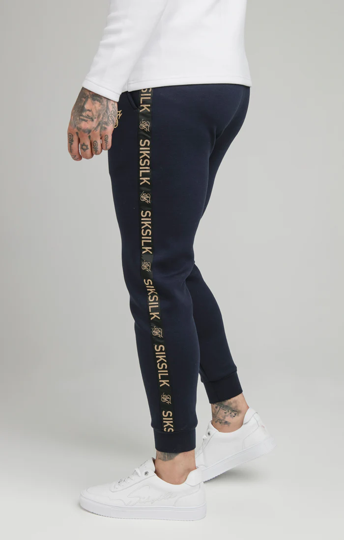 Navy Tape Zip Through Hoodie And Jogger Set - Image 8