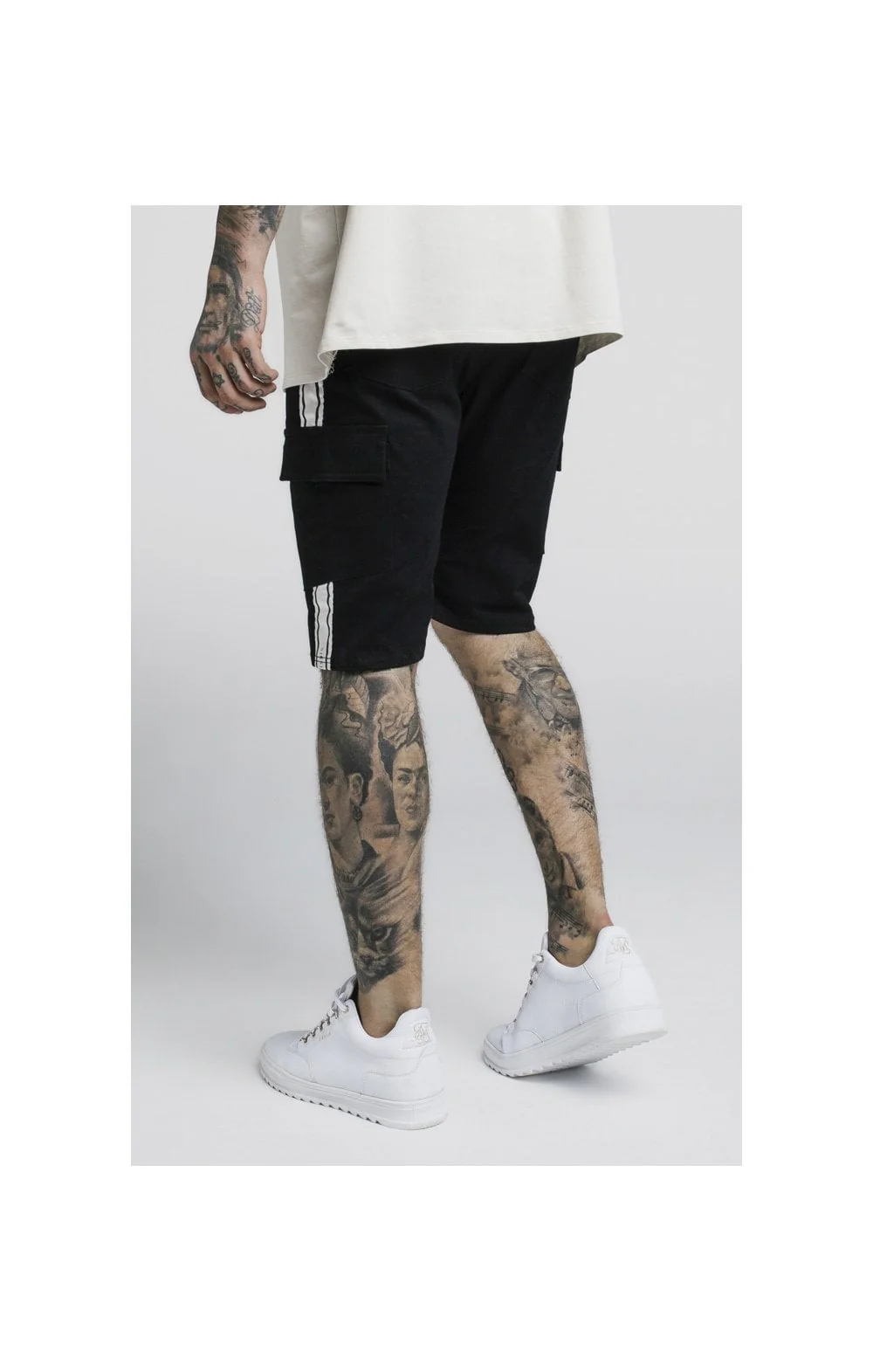 SikSilk Taped Cargo Shorts - Black - Image 4