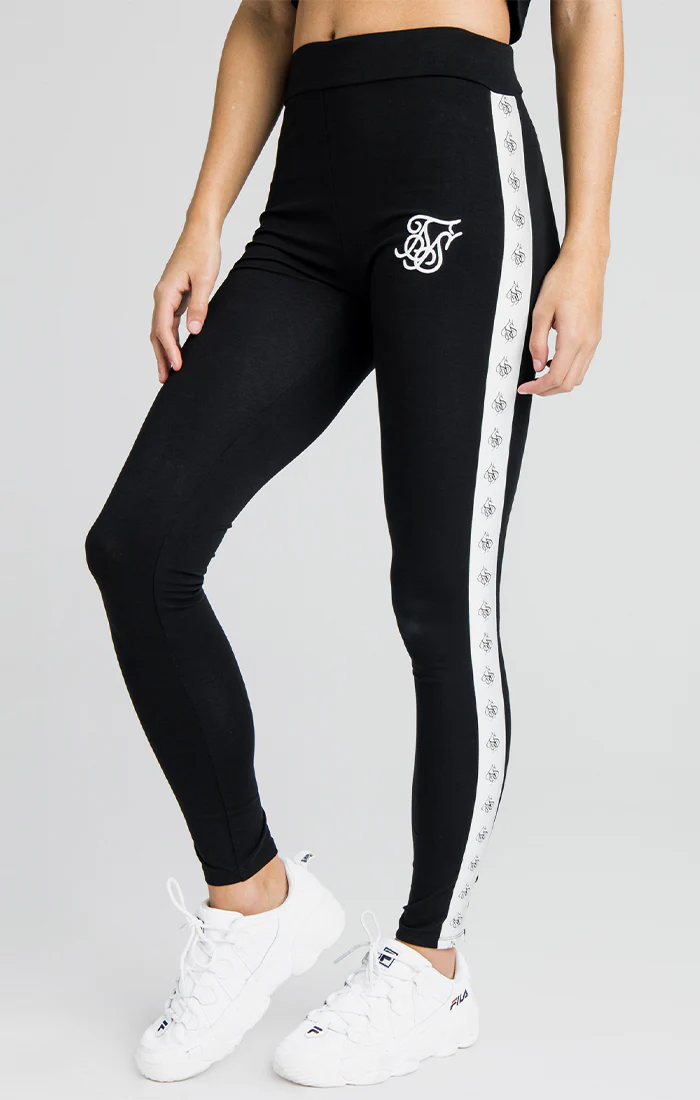 SikSilk Taped High Waist Leggings - Black
