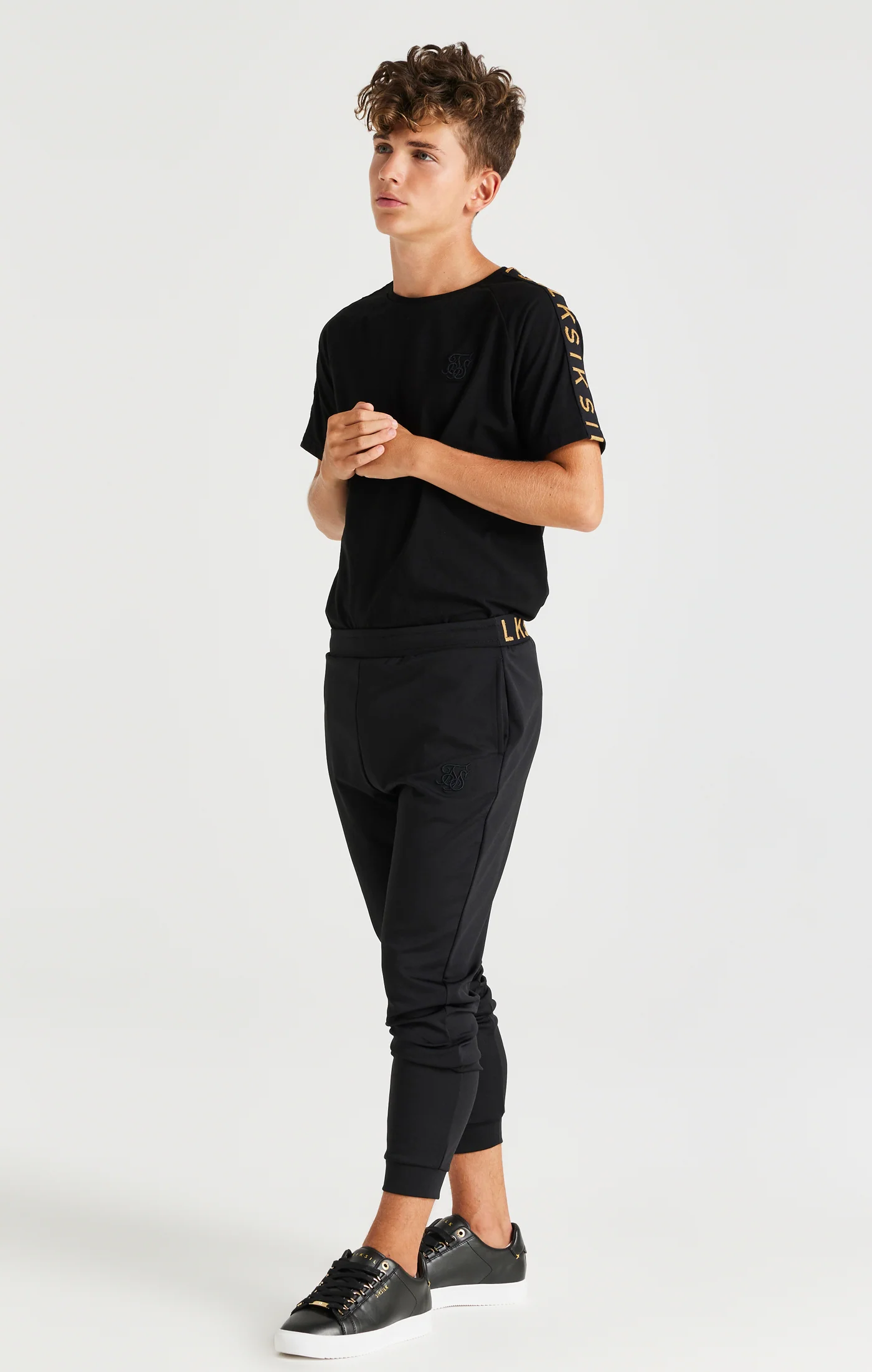 SikSilk Taped Joggers - Black - Image 3