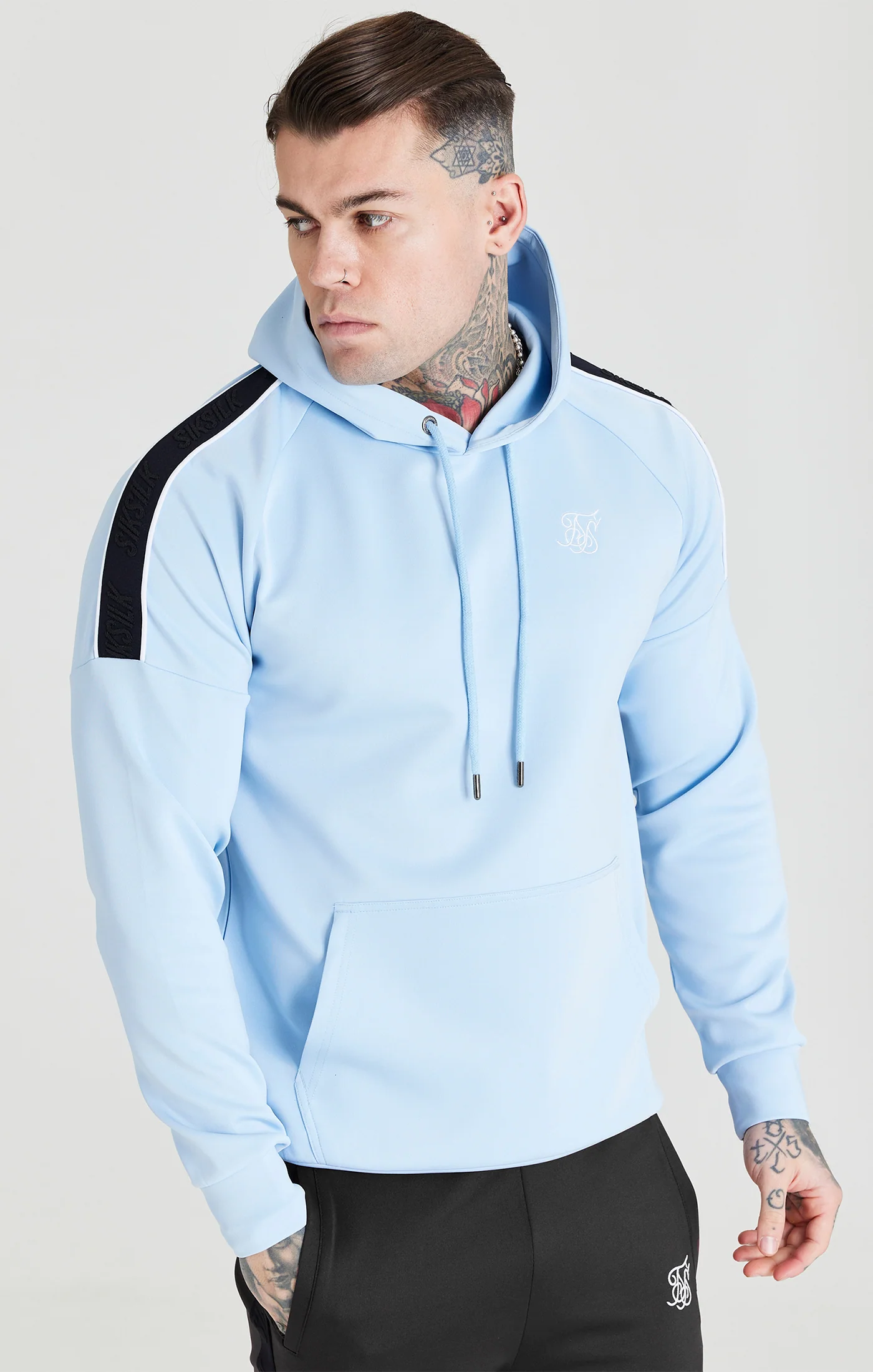 SikSilk Taped Overhead Hoodie - Blue