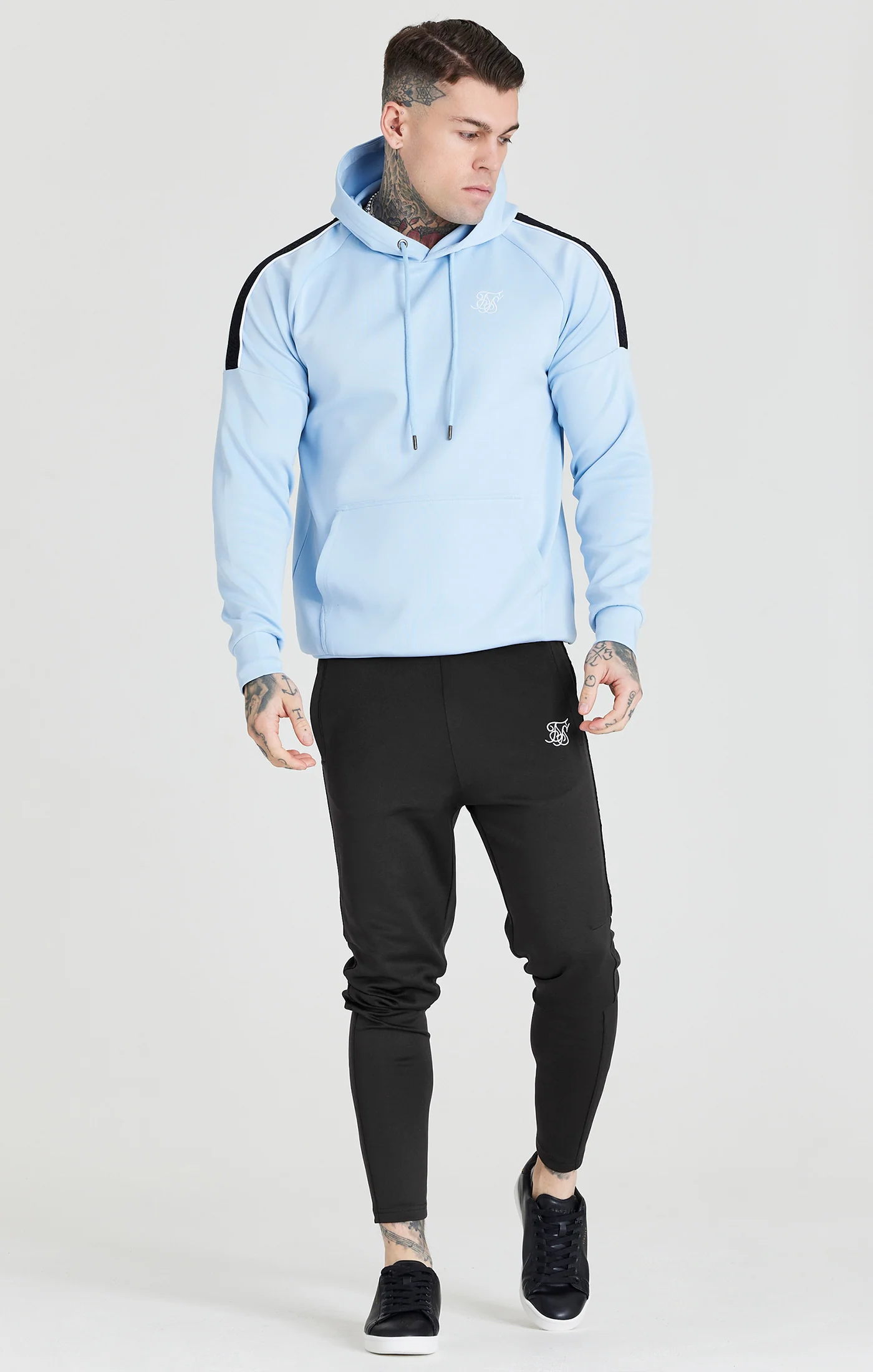 SikSilk Taped Overhead Hoodie - Blue - Image 3