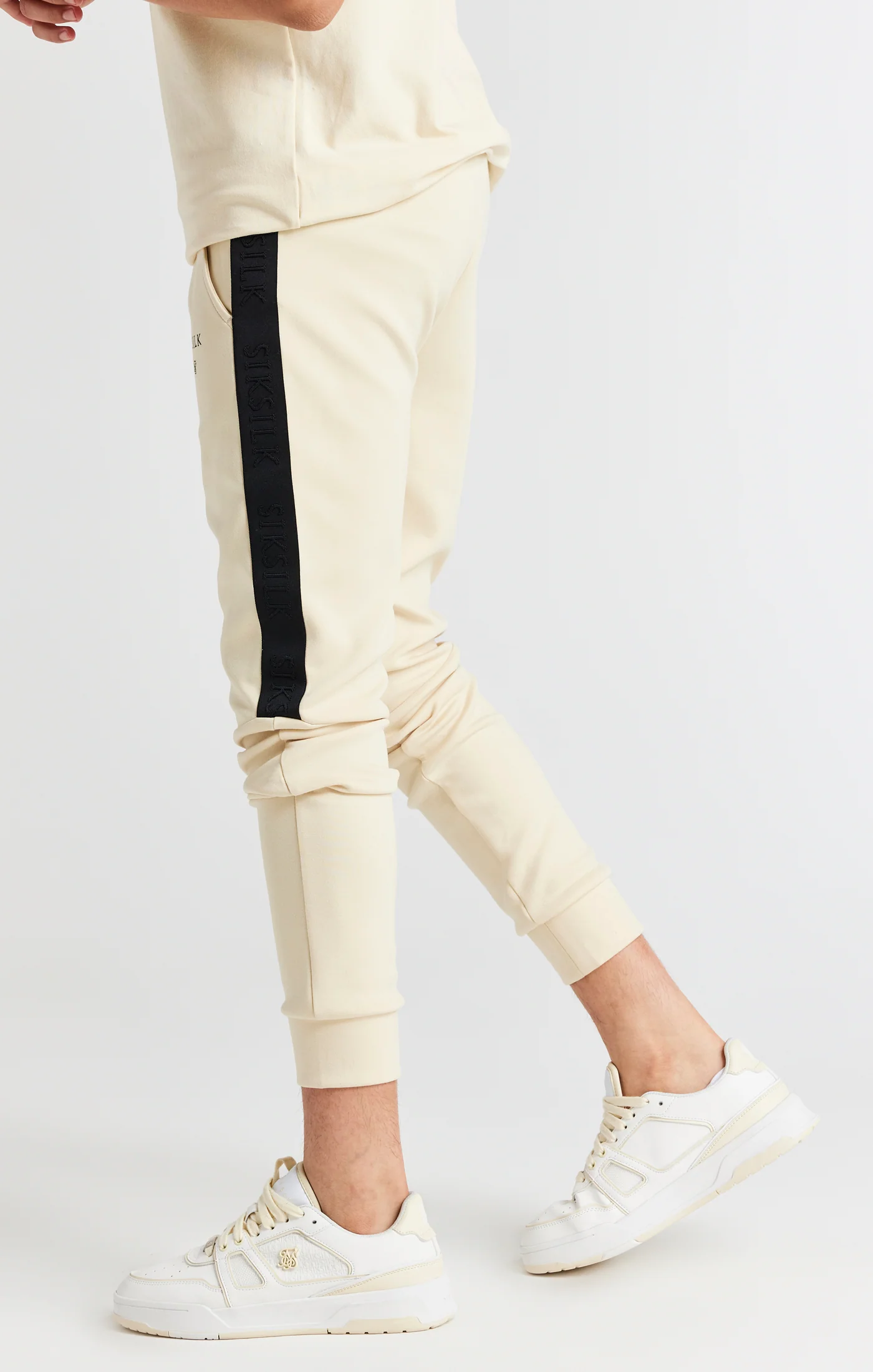 Boys Beige Taped Jogger - Image 2