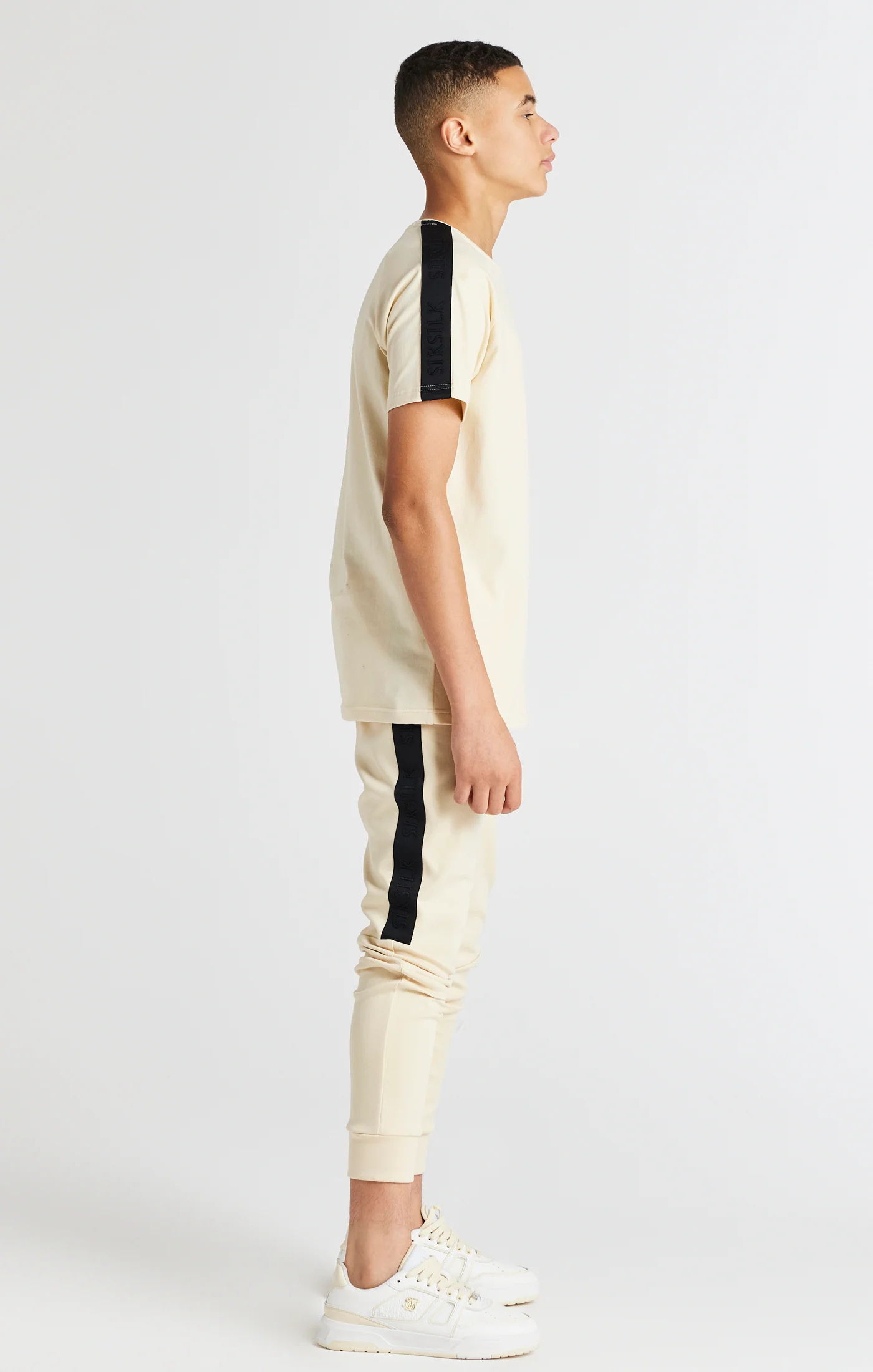 Boys Beige Taped Raglan T-Shirt - Image 4