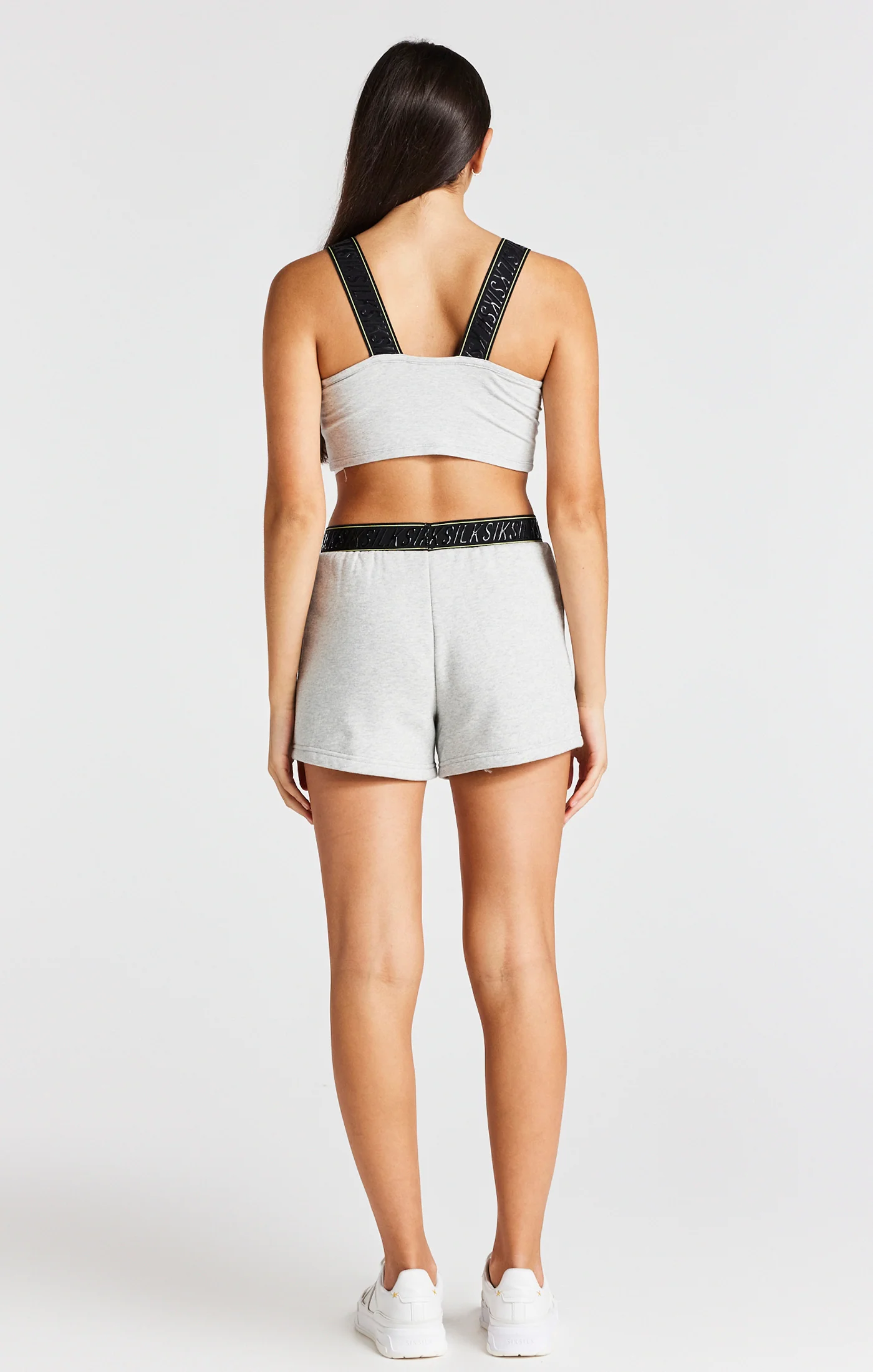Girls Grey Marl Taped Runner Short - Image 5