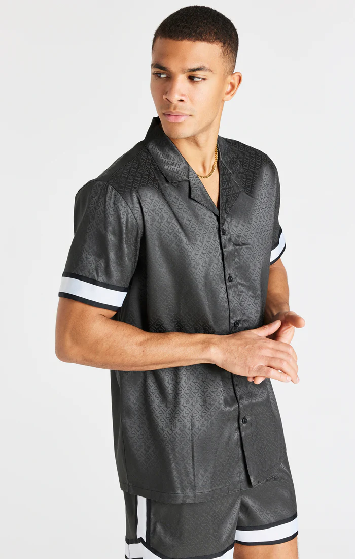 Grey Taped Sleeve Resort Shirt - Image 2