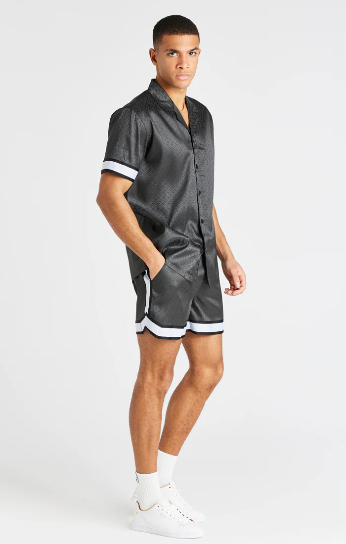 Grey Taped Sleeve Resort Shirt - Image 5