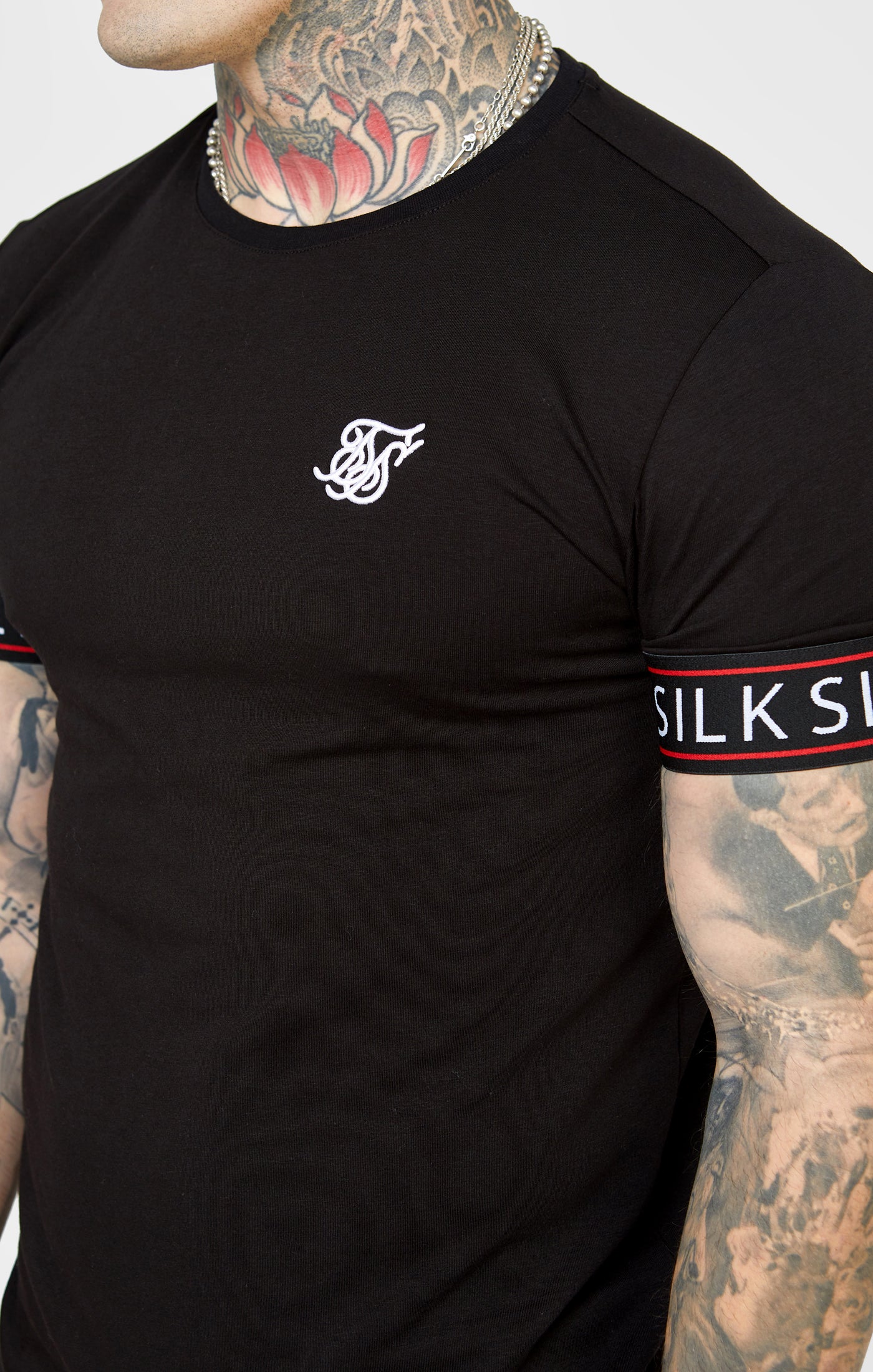 Black Taped Elasticated Cuff T-Shirt - Image 2