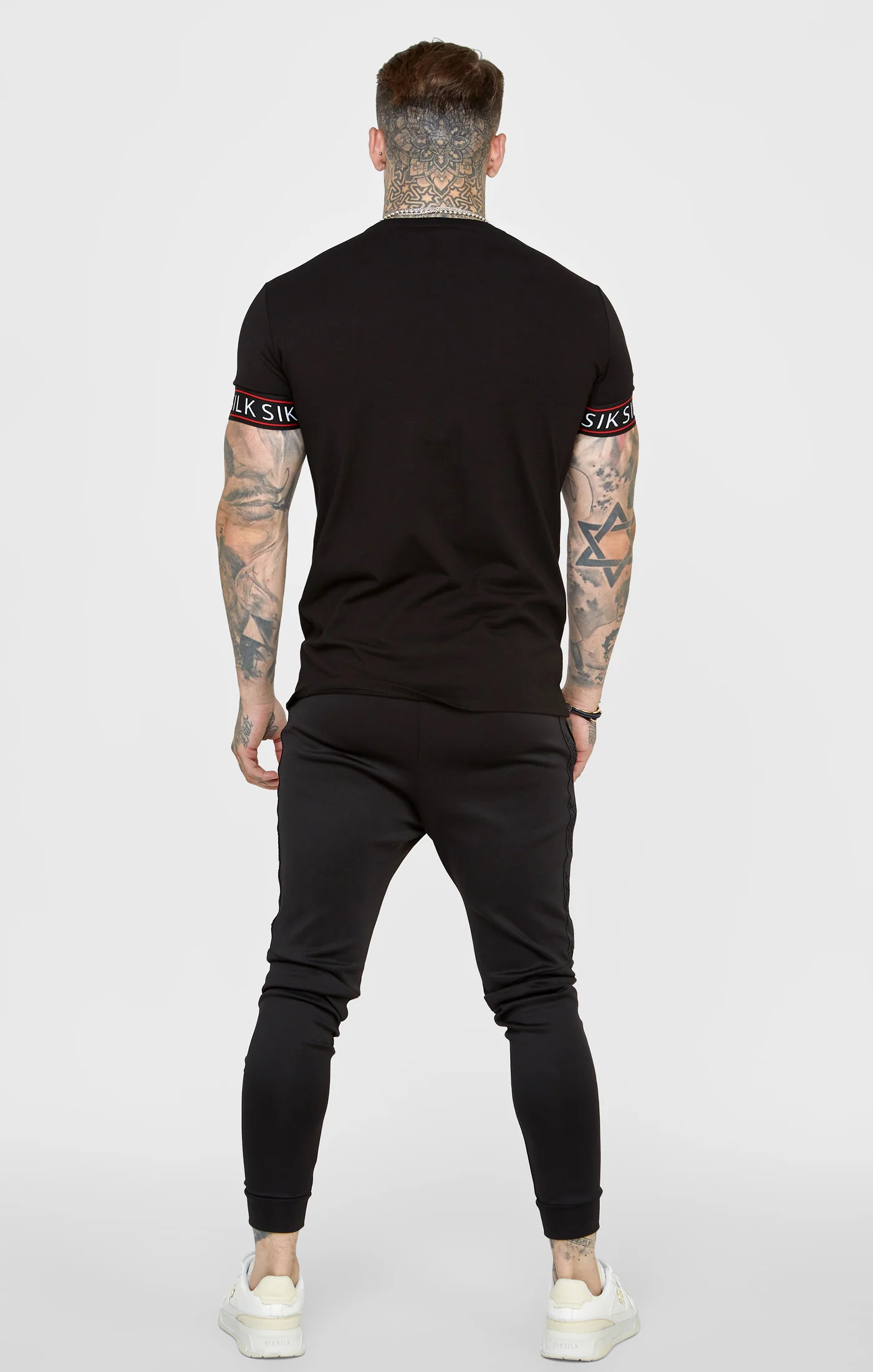 Black Taped Elasticated Cuff T-Shirt - Image 5