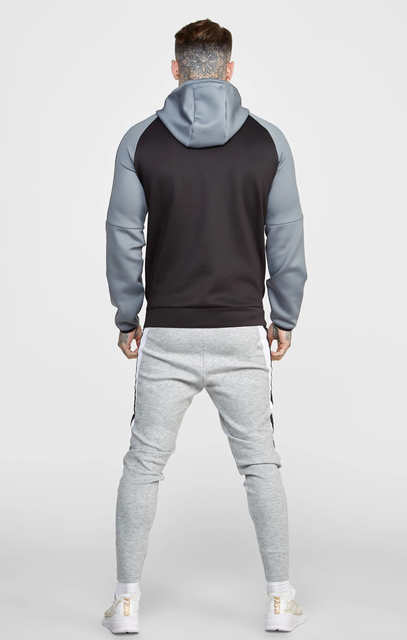 Grey Taped Zip Thru Track Top - Image 5