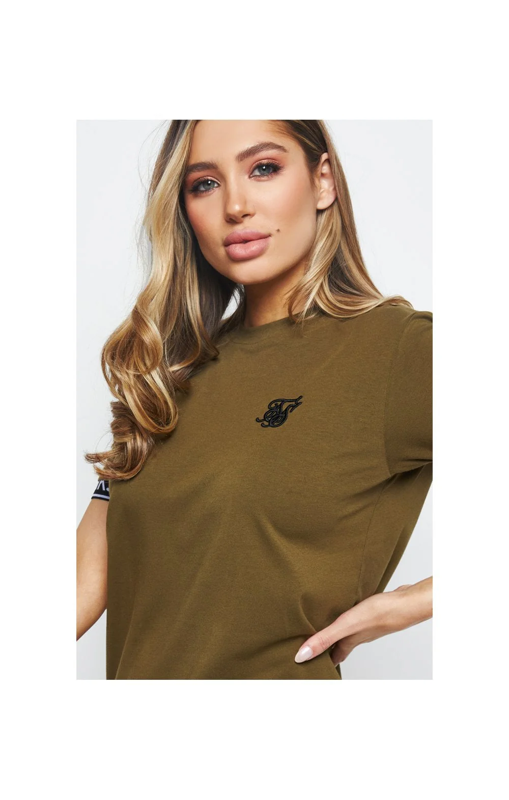 SikSilk Tech T-Shirt Dress - Khaki - Image 2