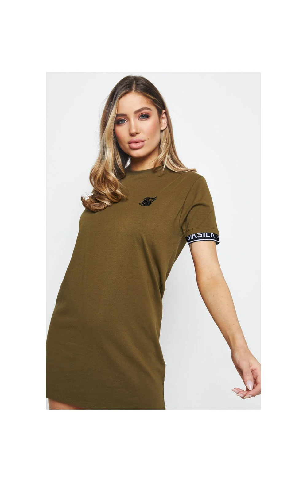 SikSilk Tech T-Shirt Dress - Khaki - Image 4