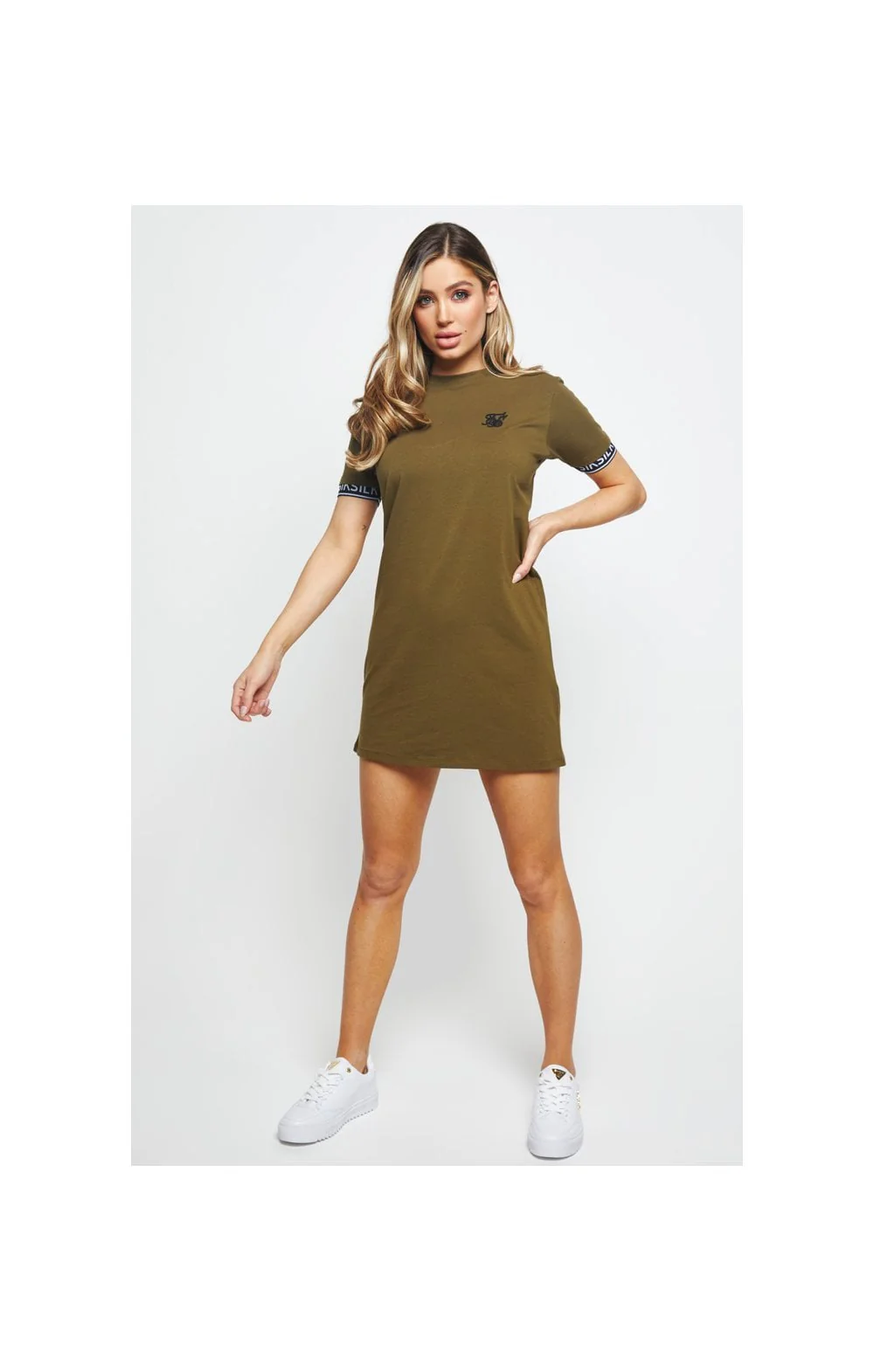 SikSilk Tech T-Shirt Dress - Khaki - Image 7