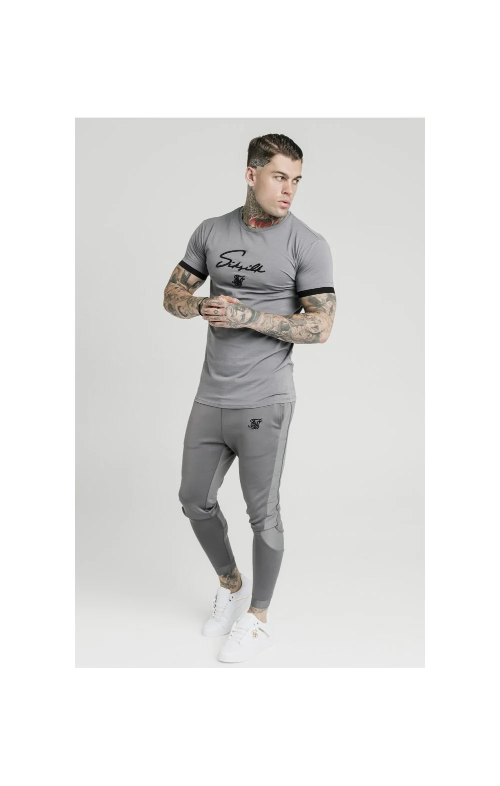 SikSilk Tech Tee - Grey - Image 2
