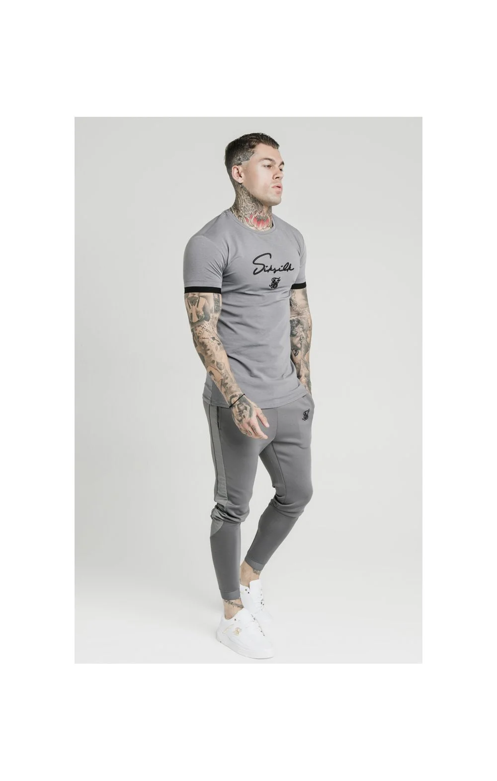 SikSilk Tech Tee - Grey - Image 4