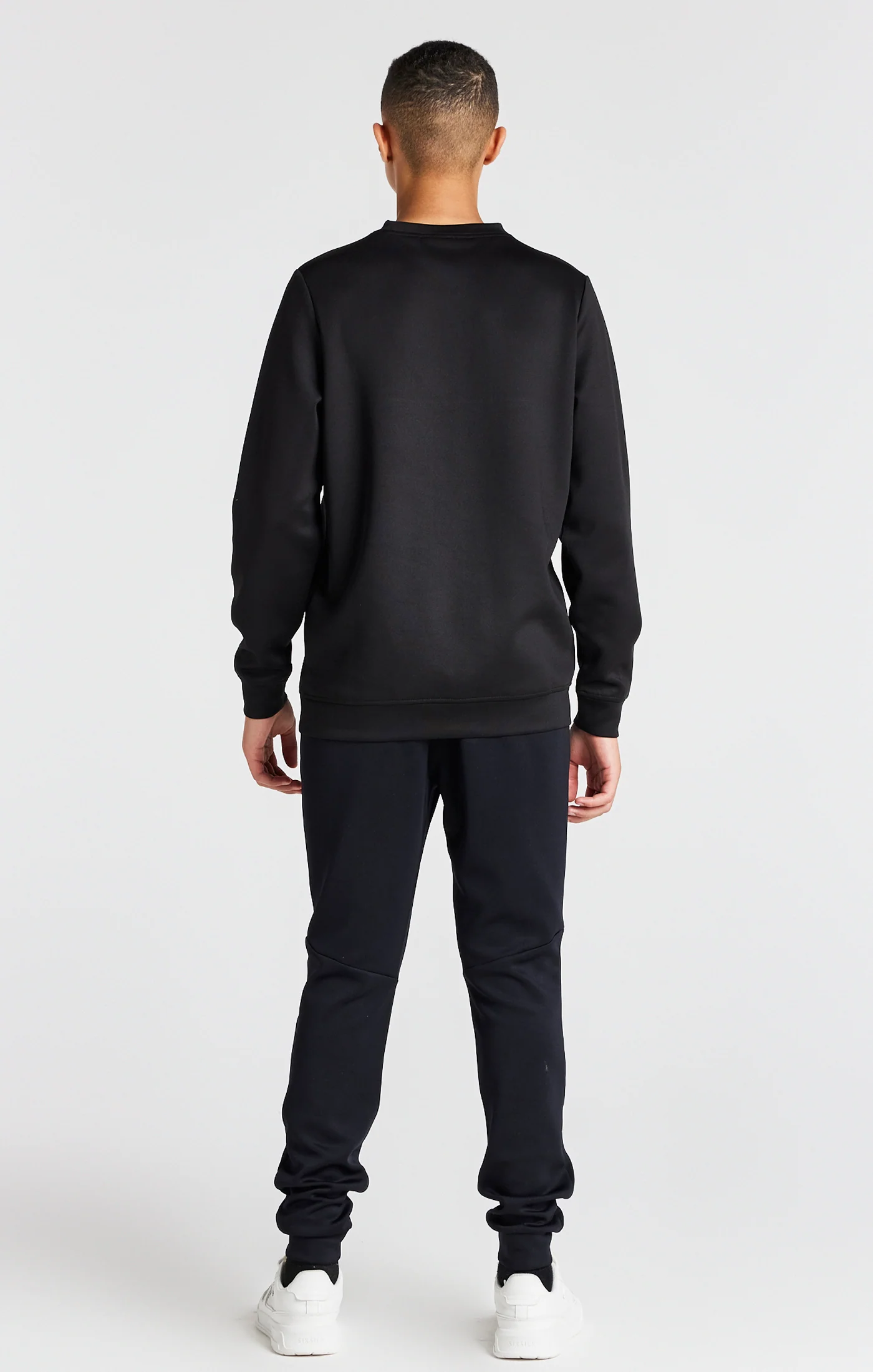 Boys Black Poly Crew Sweatshirt - Image 5
