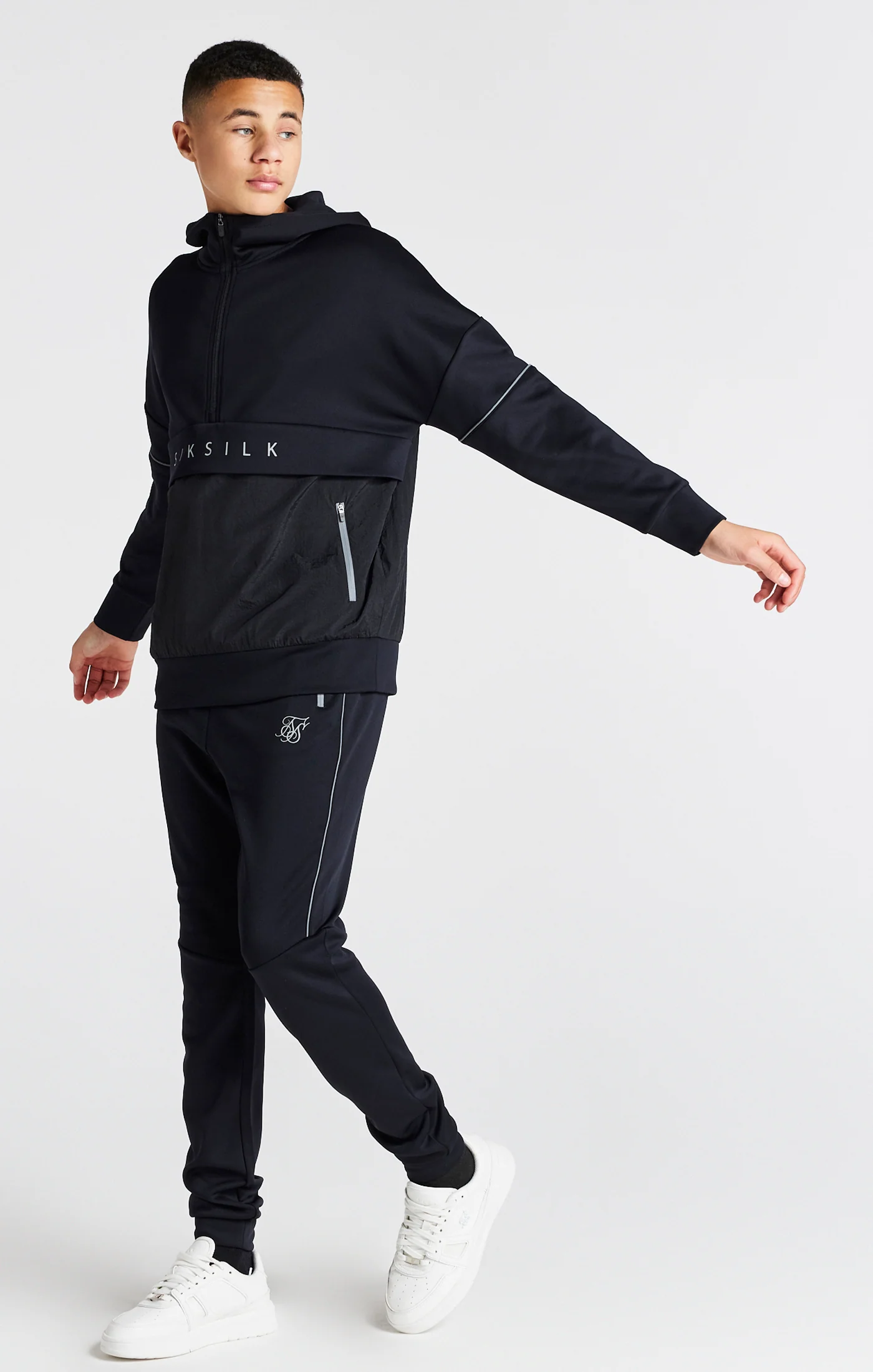 Boys Black Half Zip Hoodie - Image 4